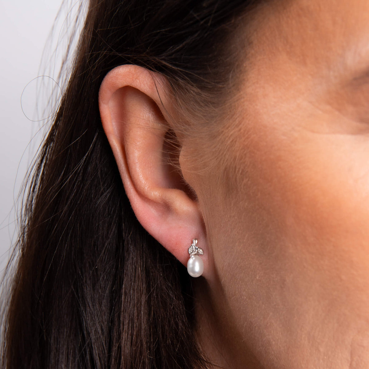 Pearl and Diamond Vine Earrings