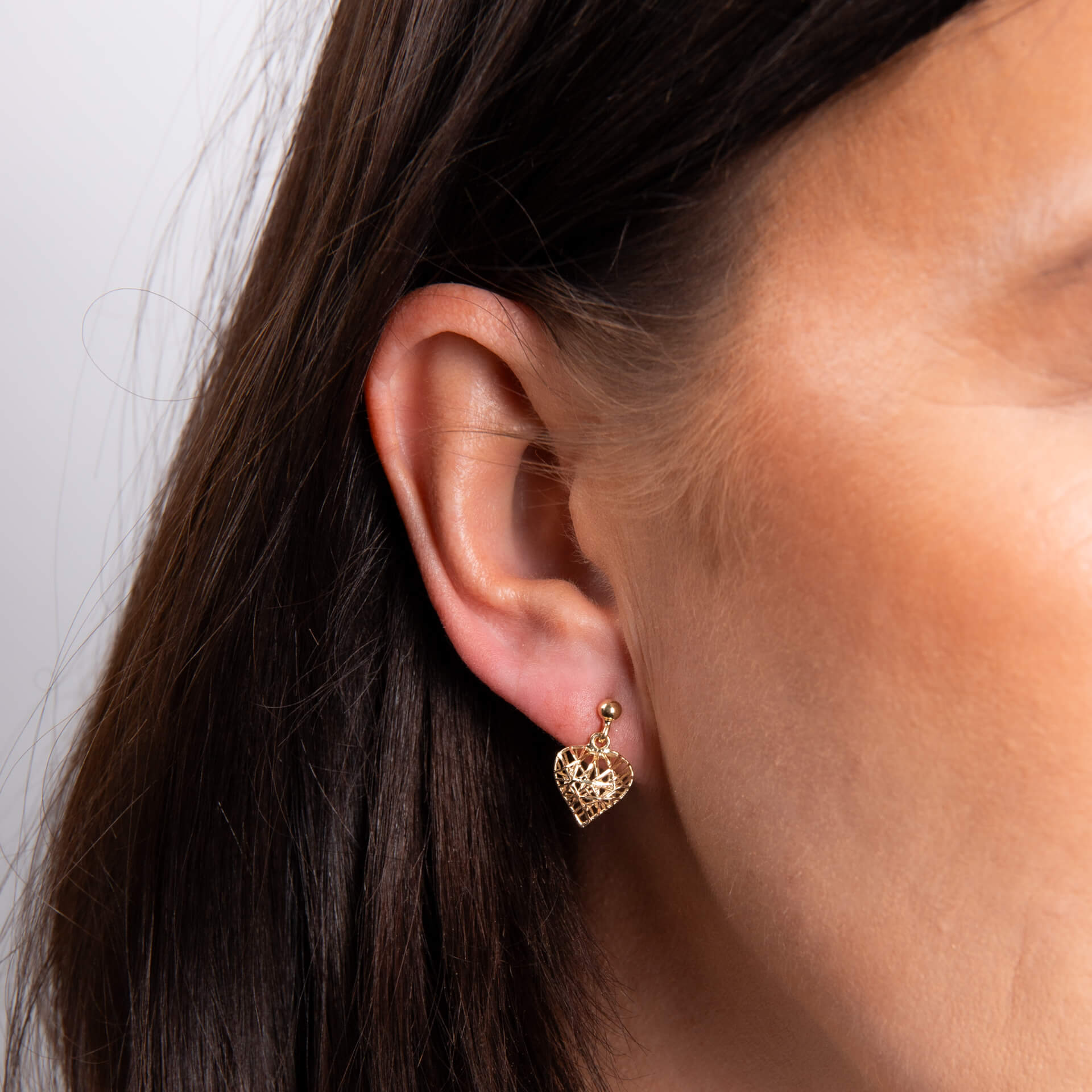 Caged Heart Drop Earrings