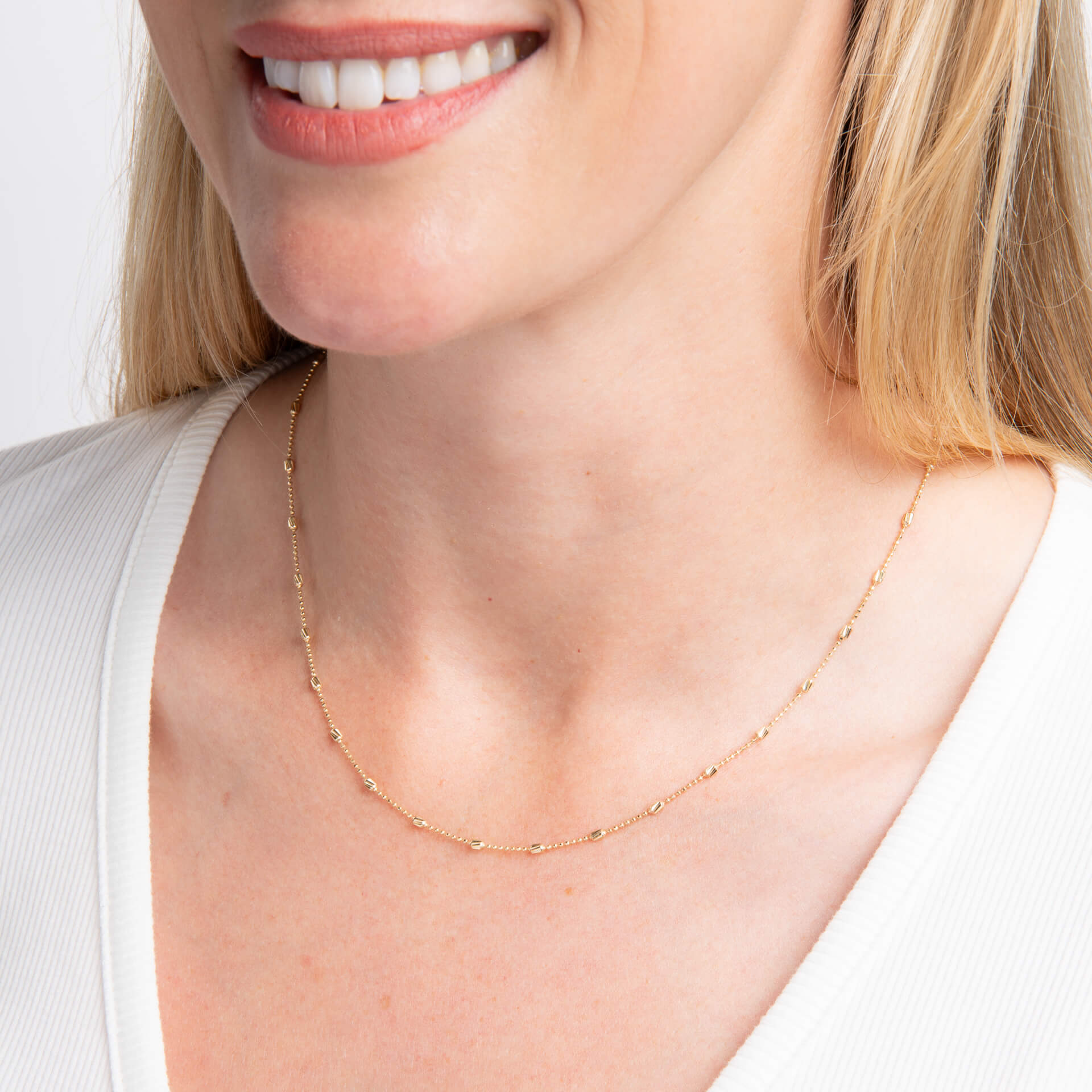 Diamond Cut Station Necklace