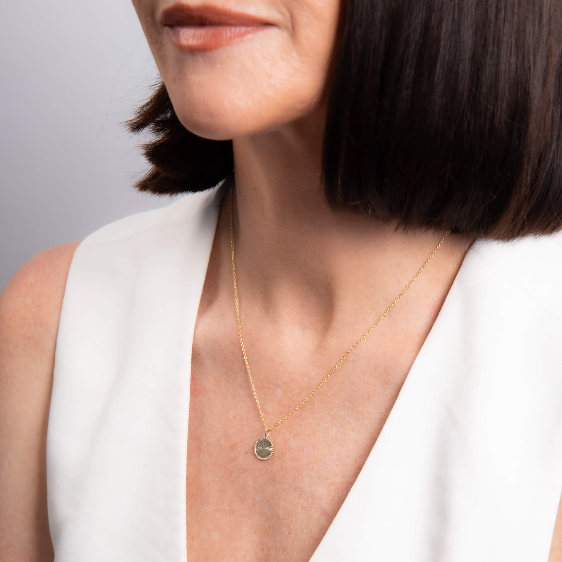 Granulation and Brushed Surface Disc Pendant