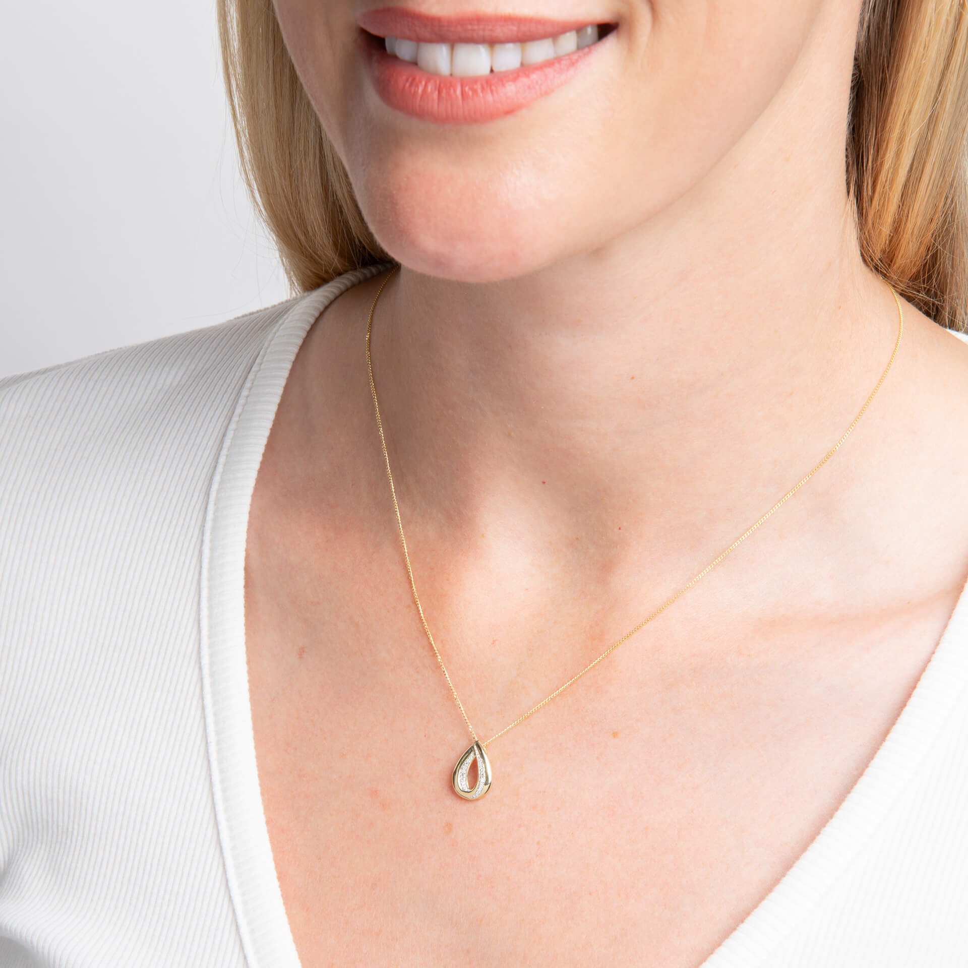 Cut Out Diamond Teardrop Pendant