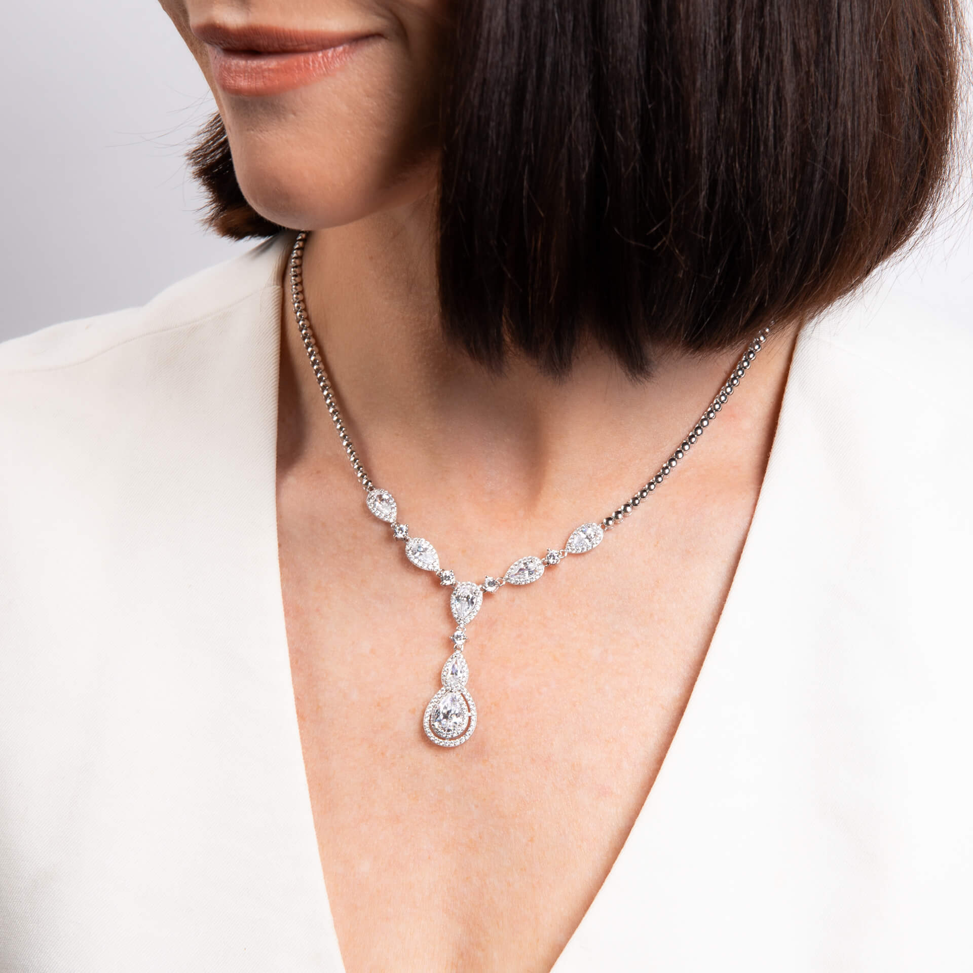 Statement Halo Teardrop Necklace