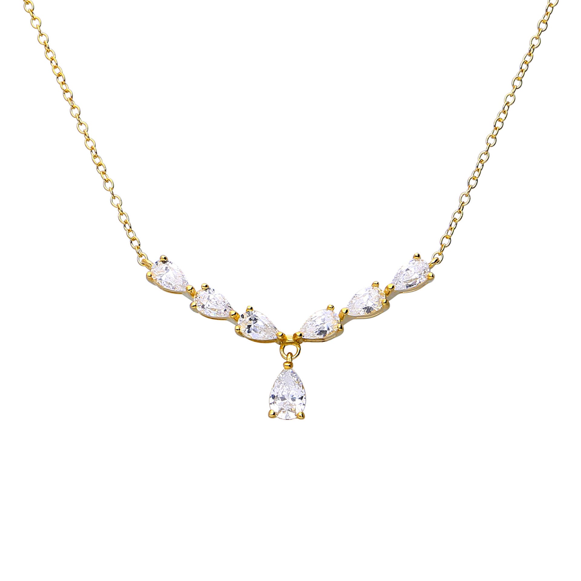 Statement Teardrop Zirconia Necklace