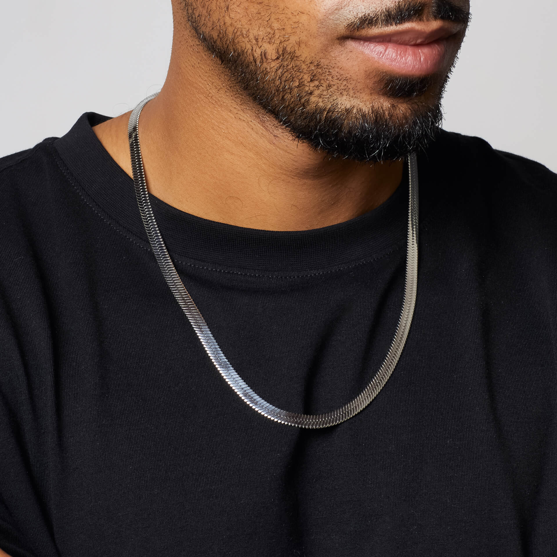 Stainless Steel Herringbone Chain Necklace