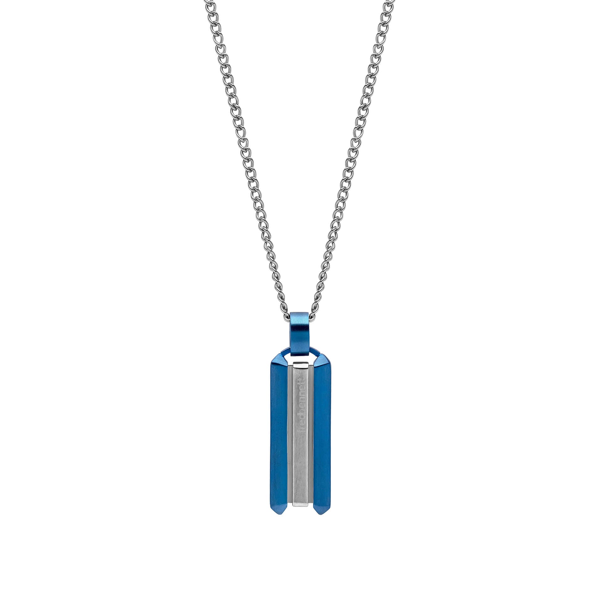 Stainless Steel Blue Dog Tag Necklace