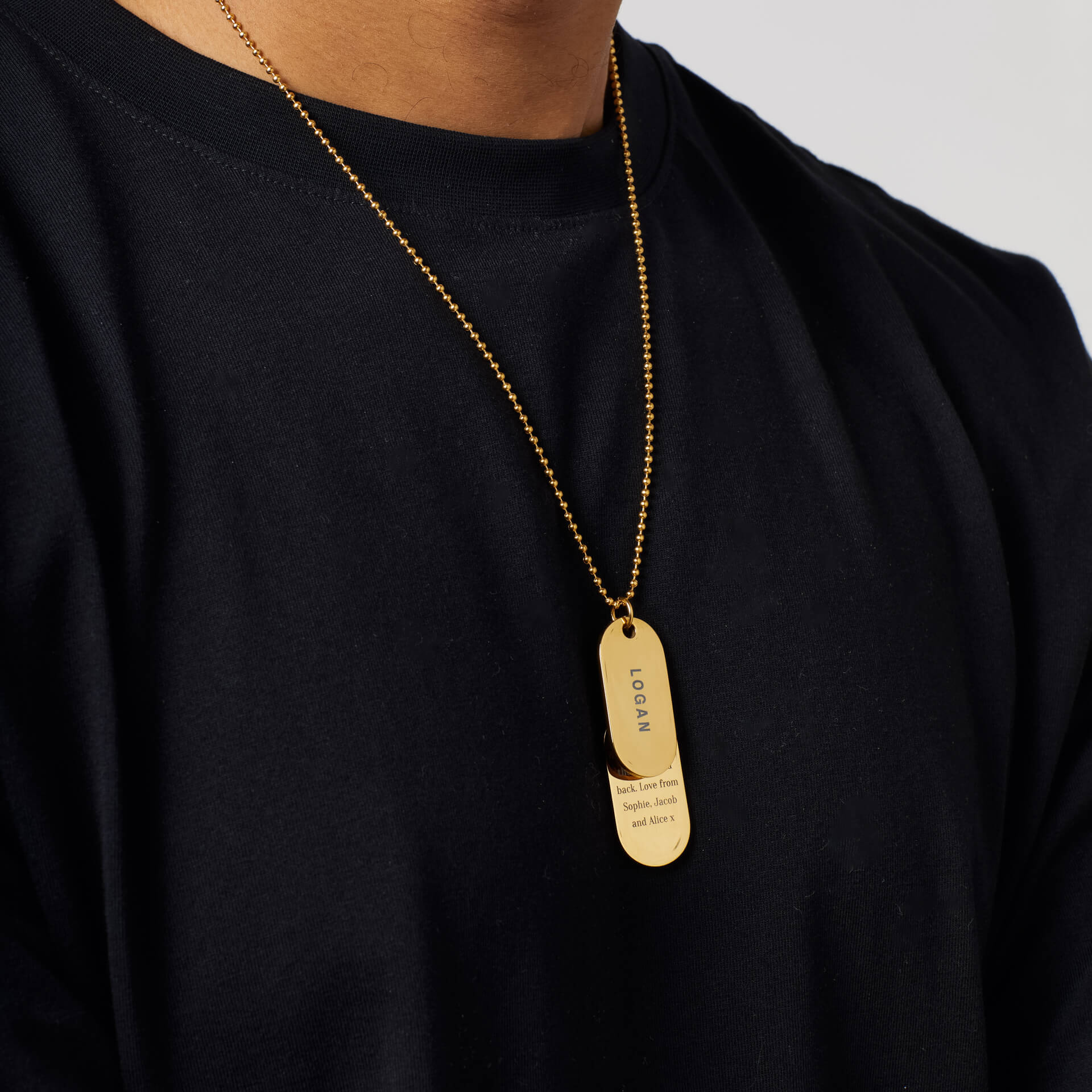 Double Oval Dog Tag Necklace
