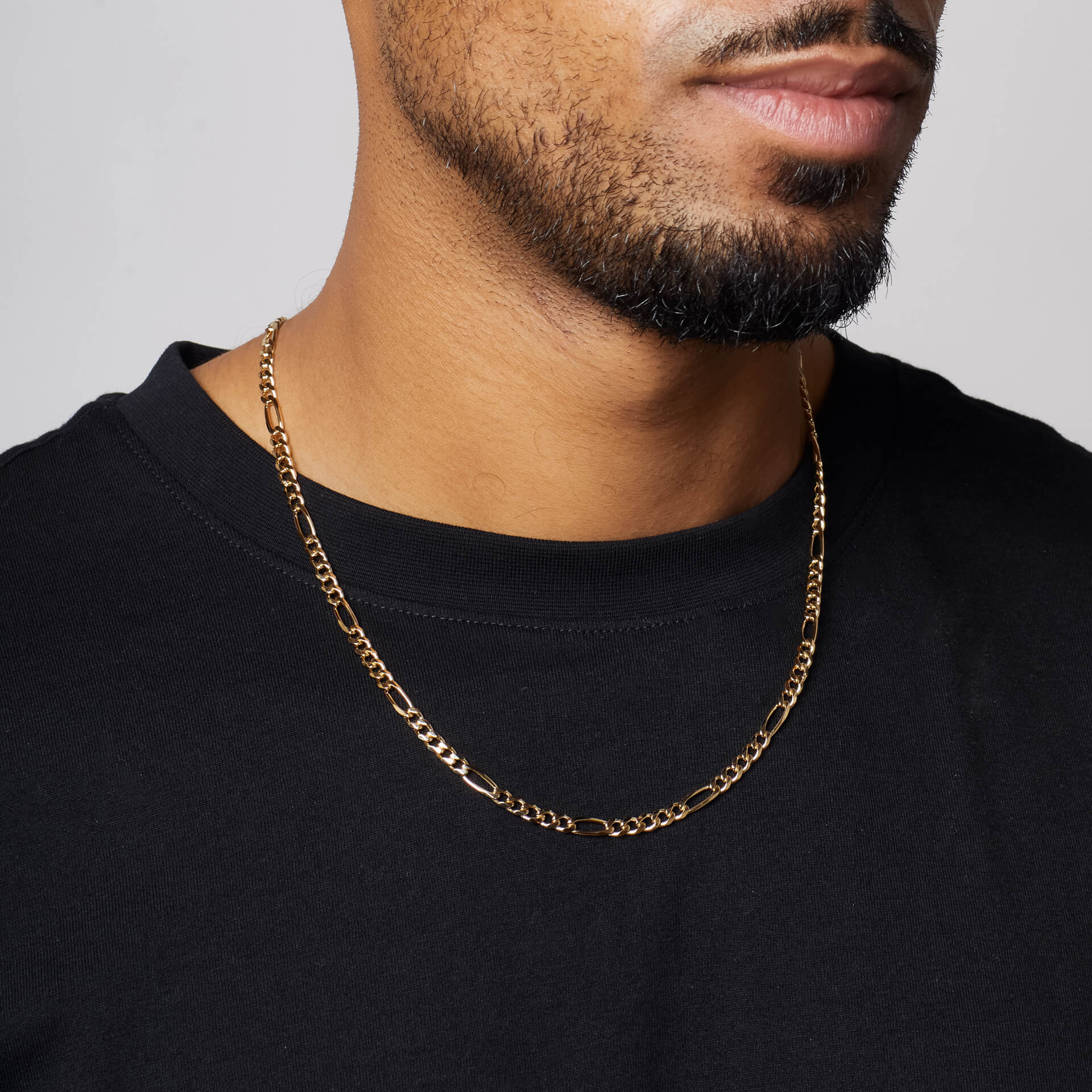 Figaro Chain Necklace with Box Lock Clasp