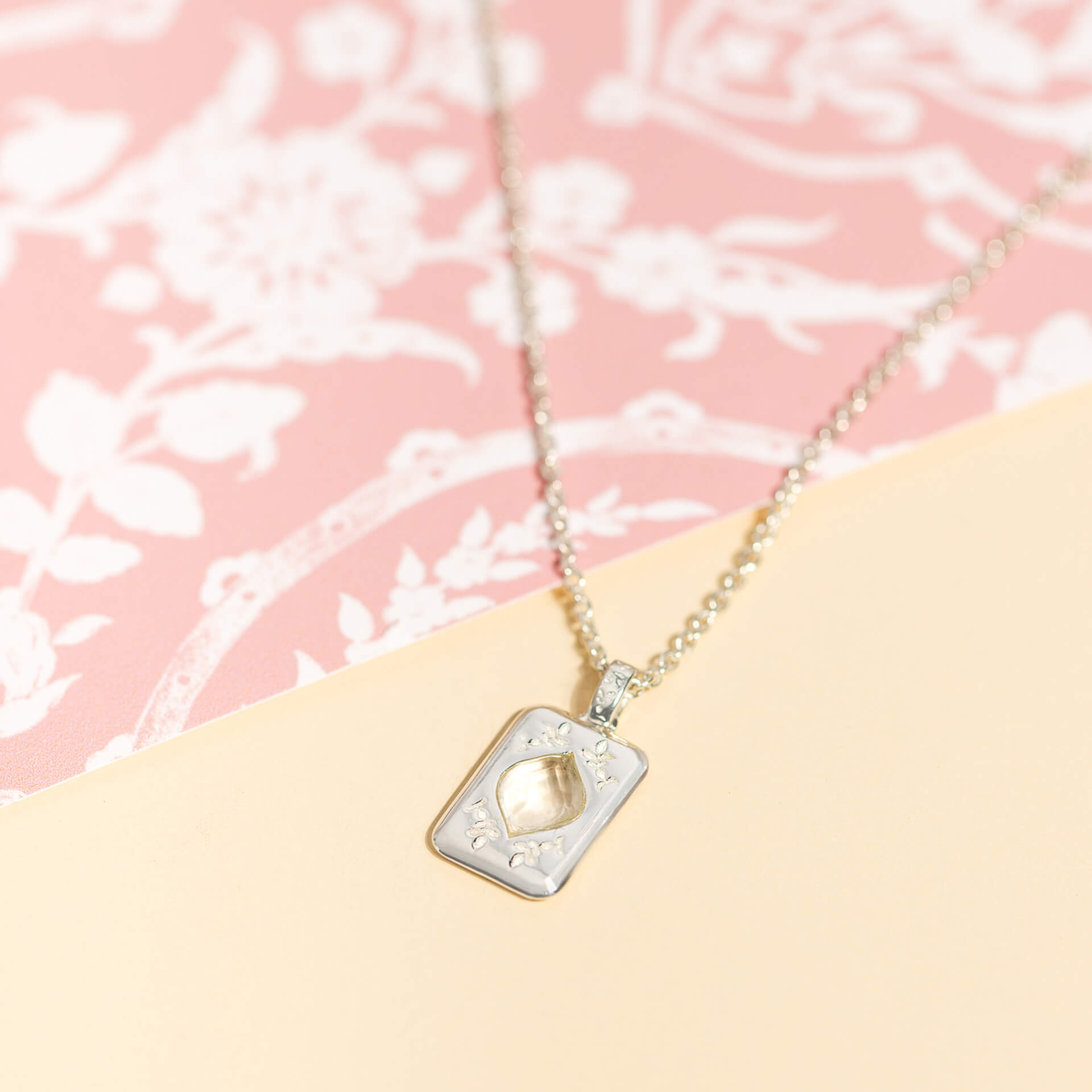 Foscot Damask White Topaz Necklace