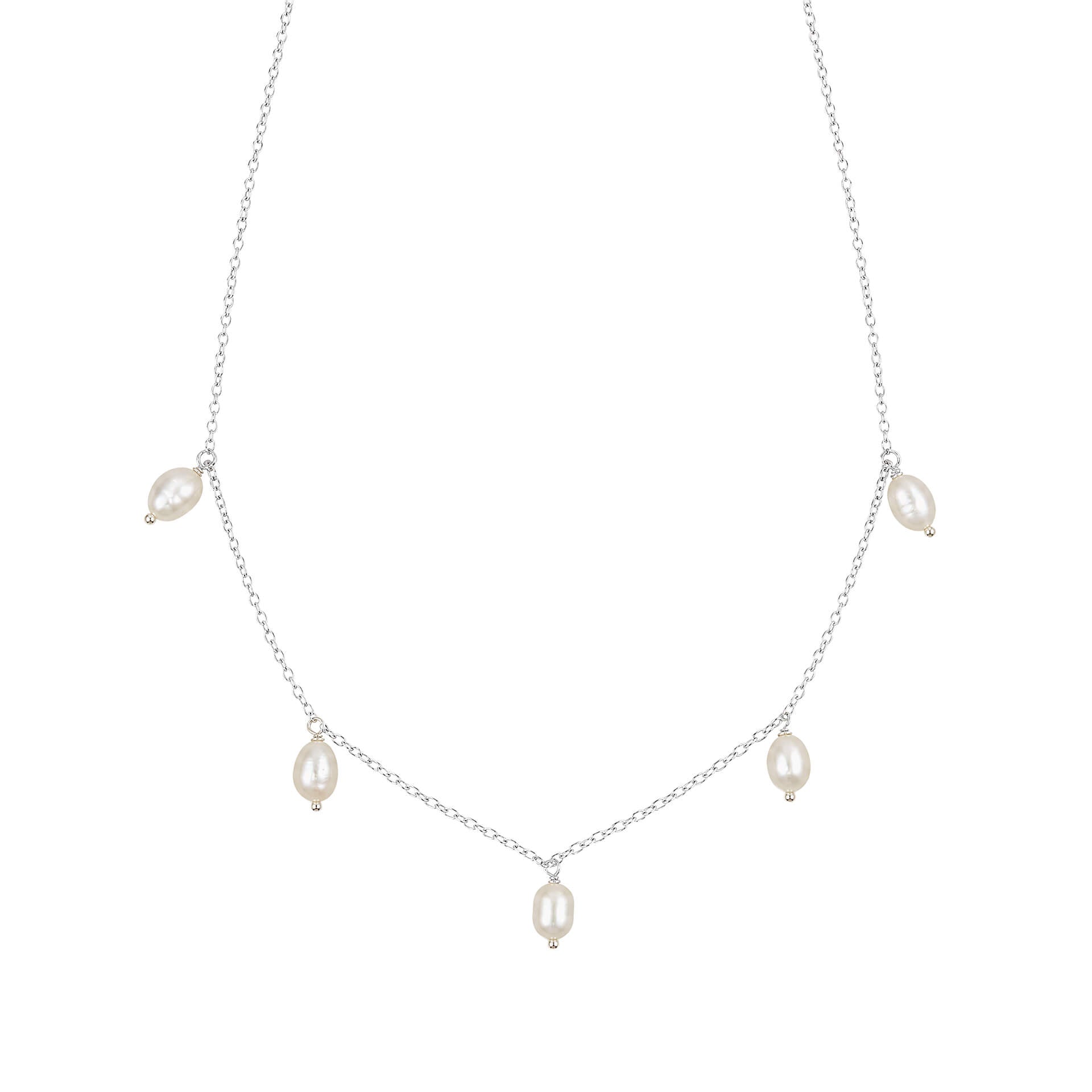 Pearl Drop Station Necklace
