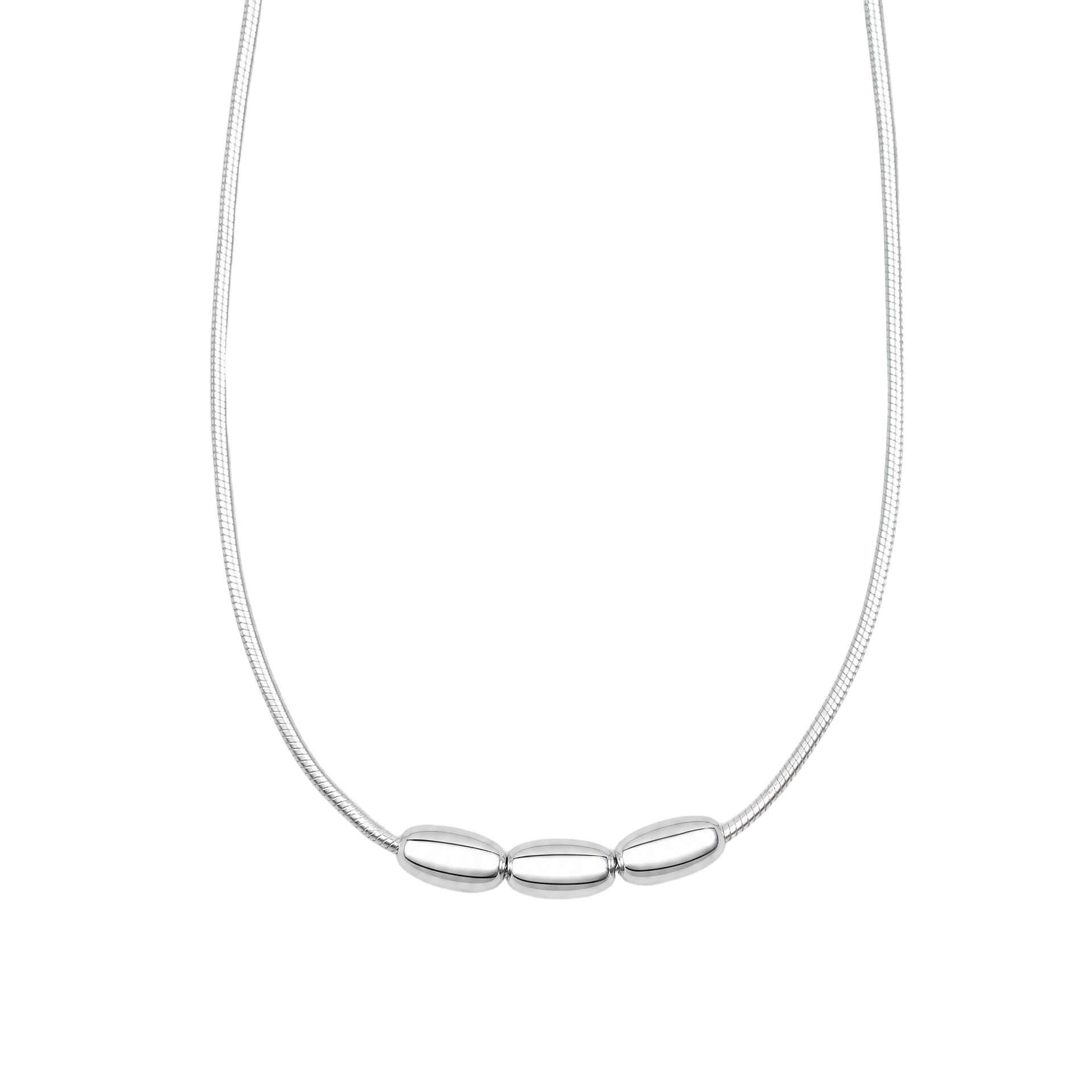 Three Bead Snake Chain Necklace