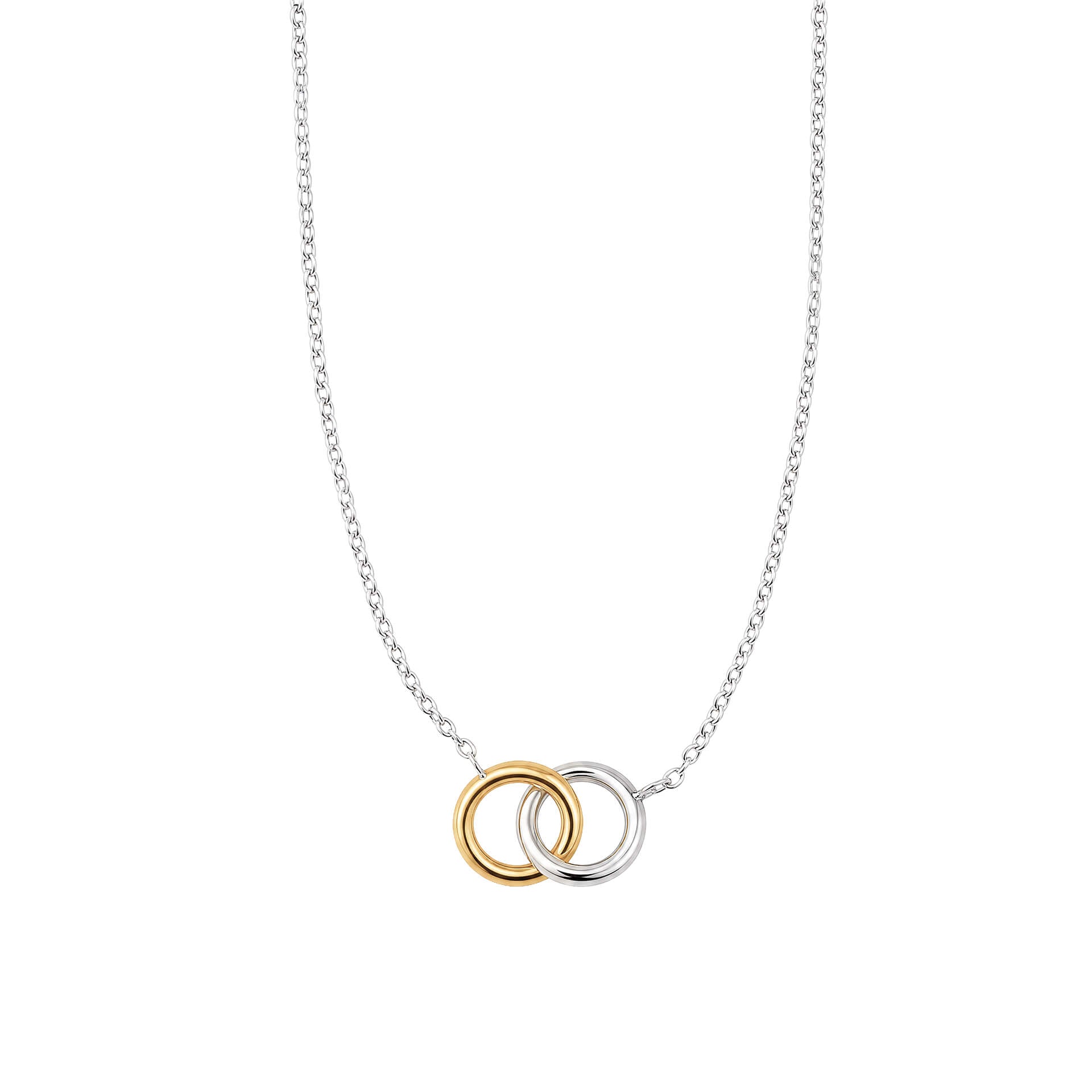 Two Tone Interlinking Circle Necklace