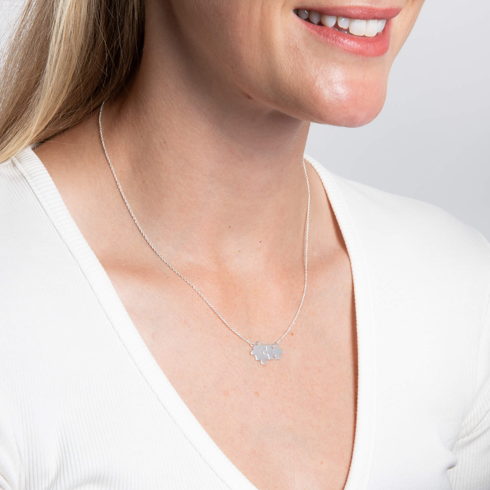 Linked Puzzle Pieces Necklace