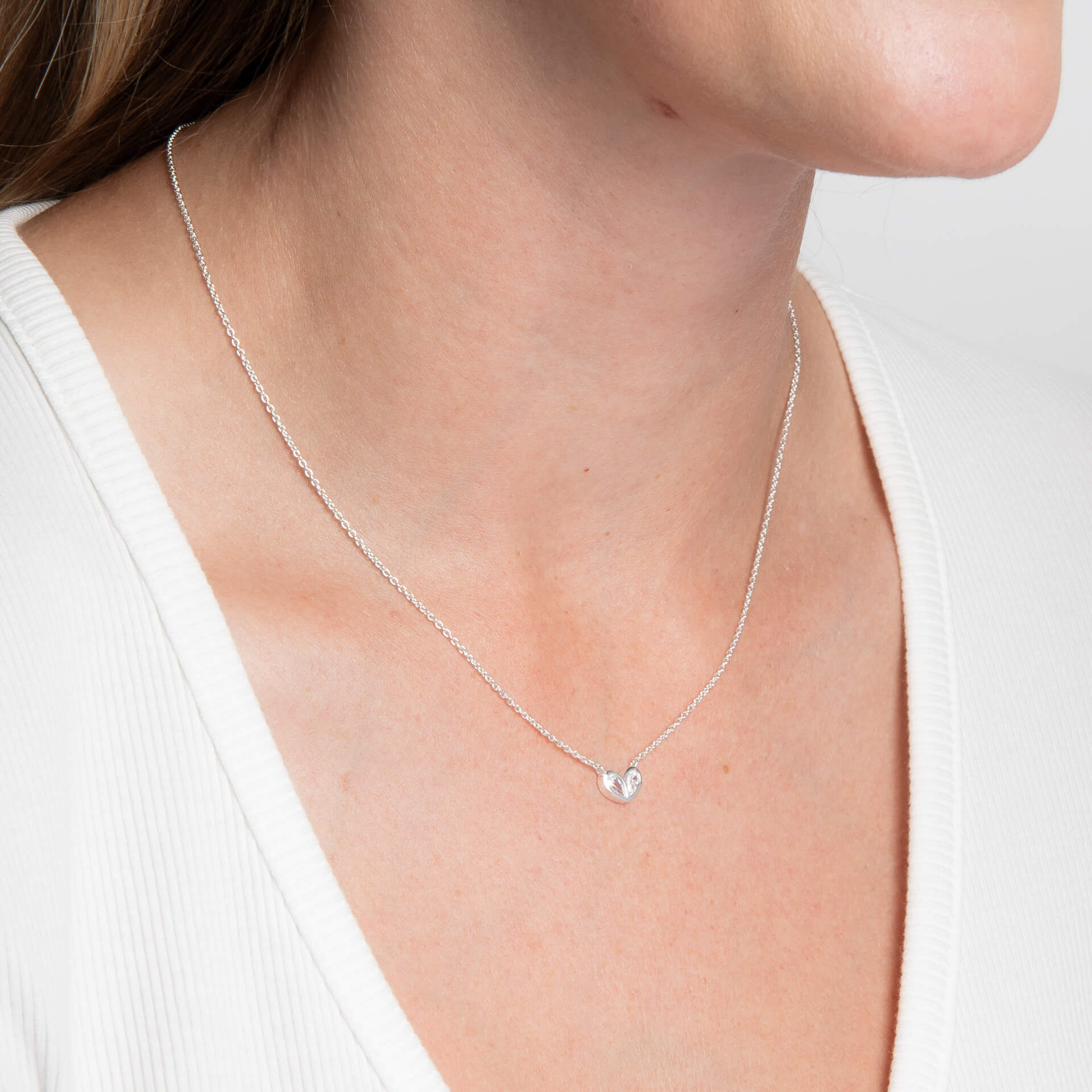 Cubic Zirconia Heart Necklace