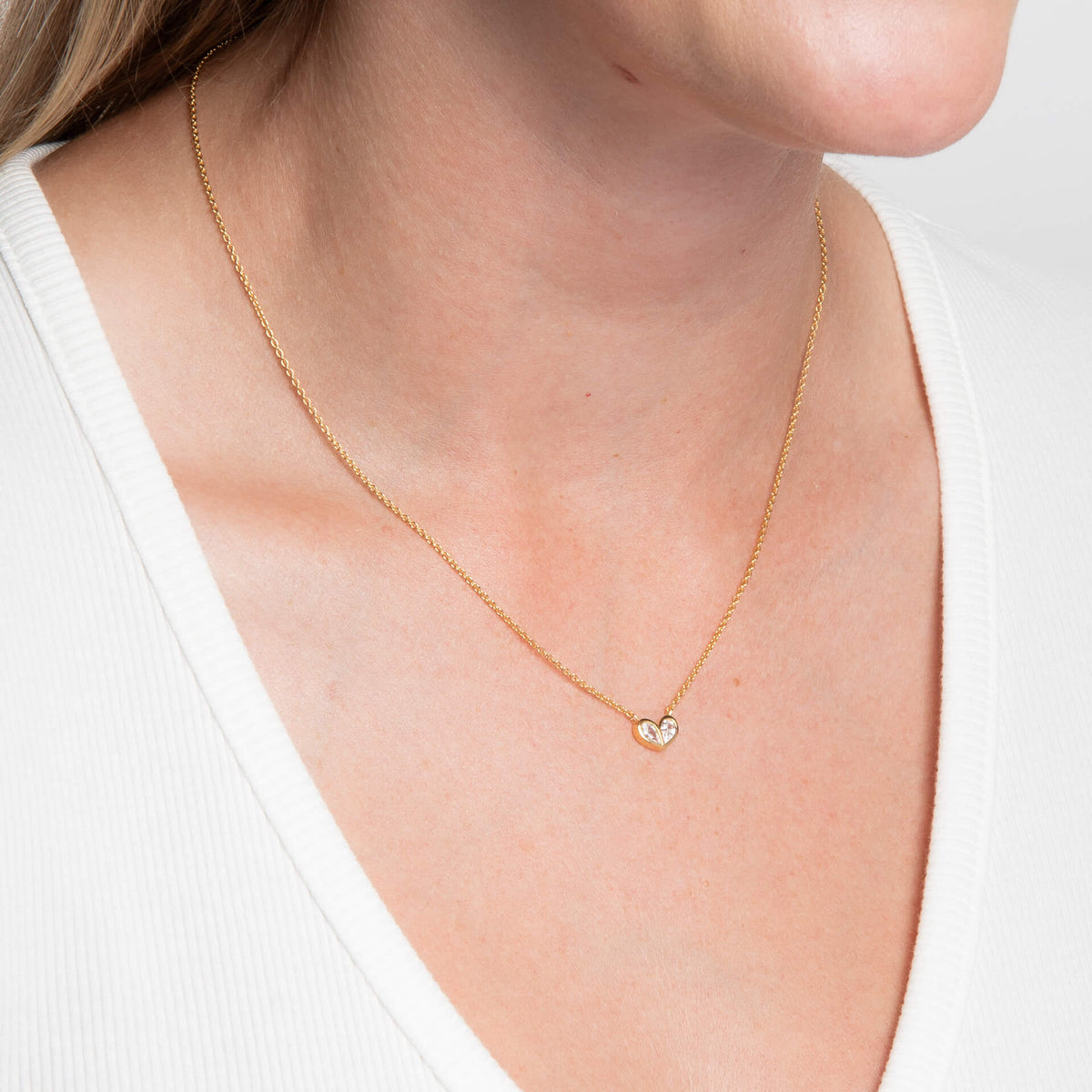 Cubic Zirconia Heart Necklace
