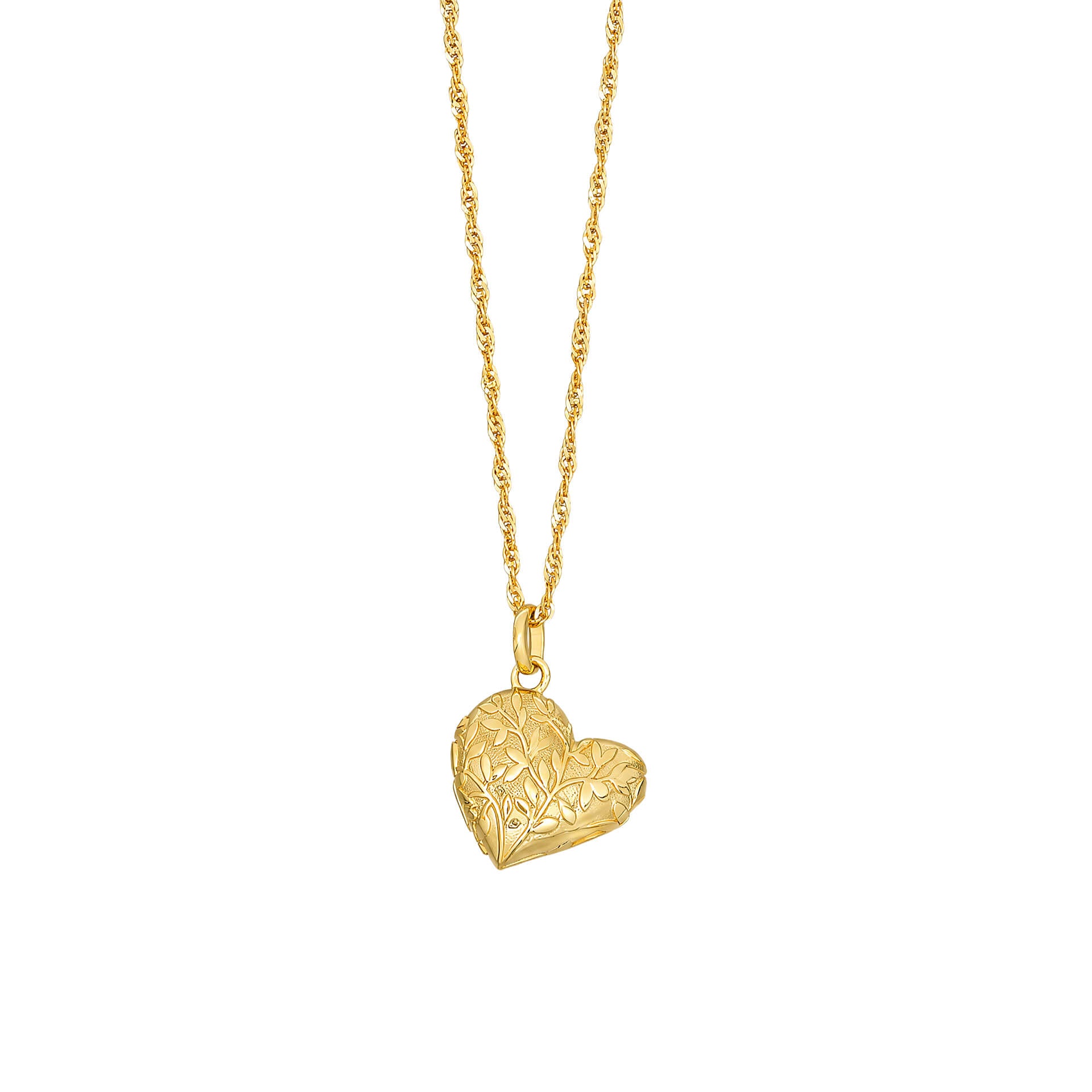 Darowen Puffy Floral Heart Necklace