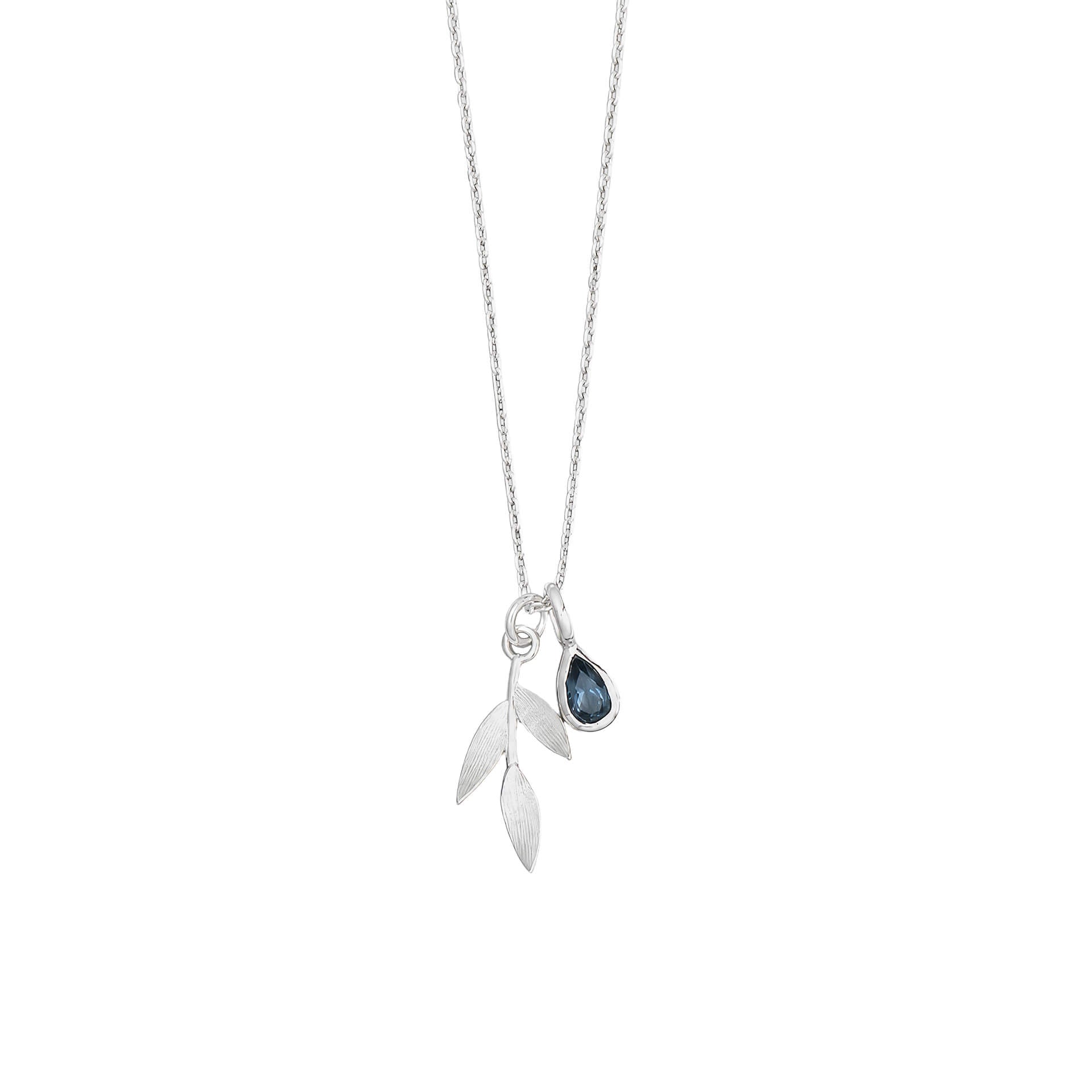 Asha Leaf Teardrop Charm Necklace
