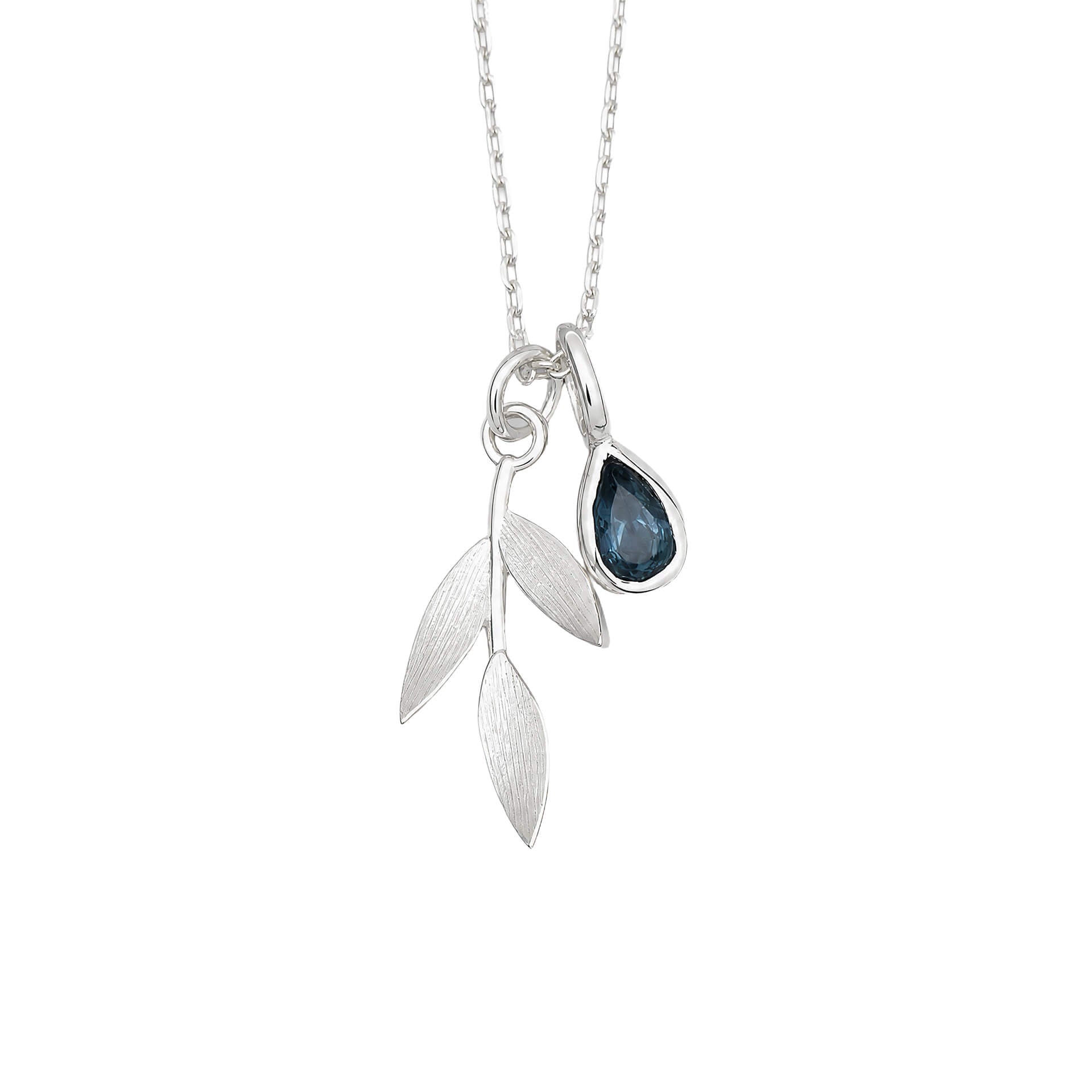 Asha Leaf Teardrop Charm Necklace