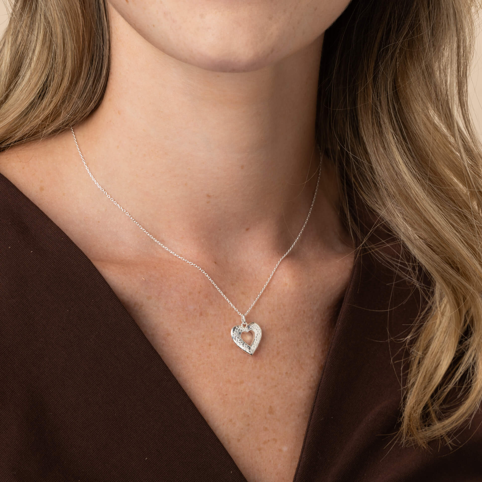 Nordic Floral Heart Necklace