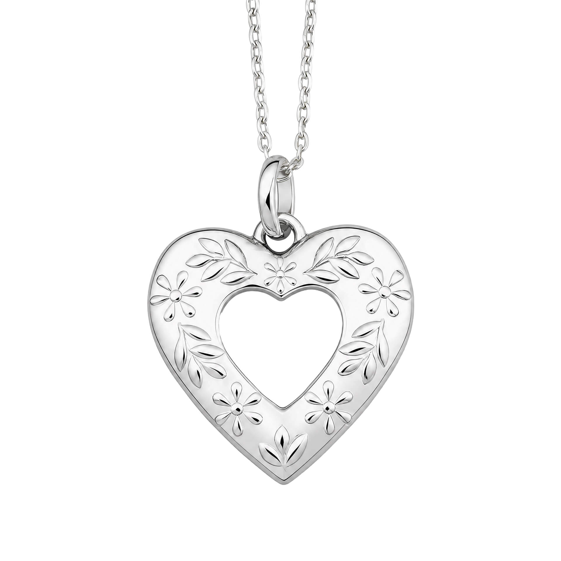 Nordic Floral Heart Necklace