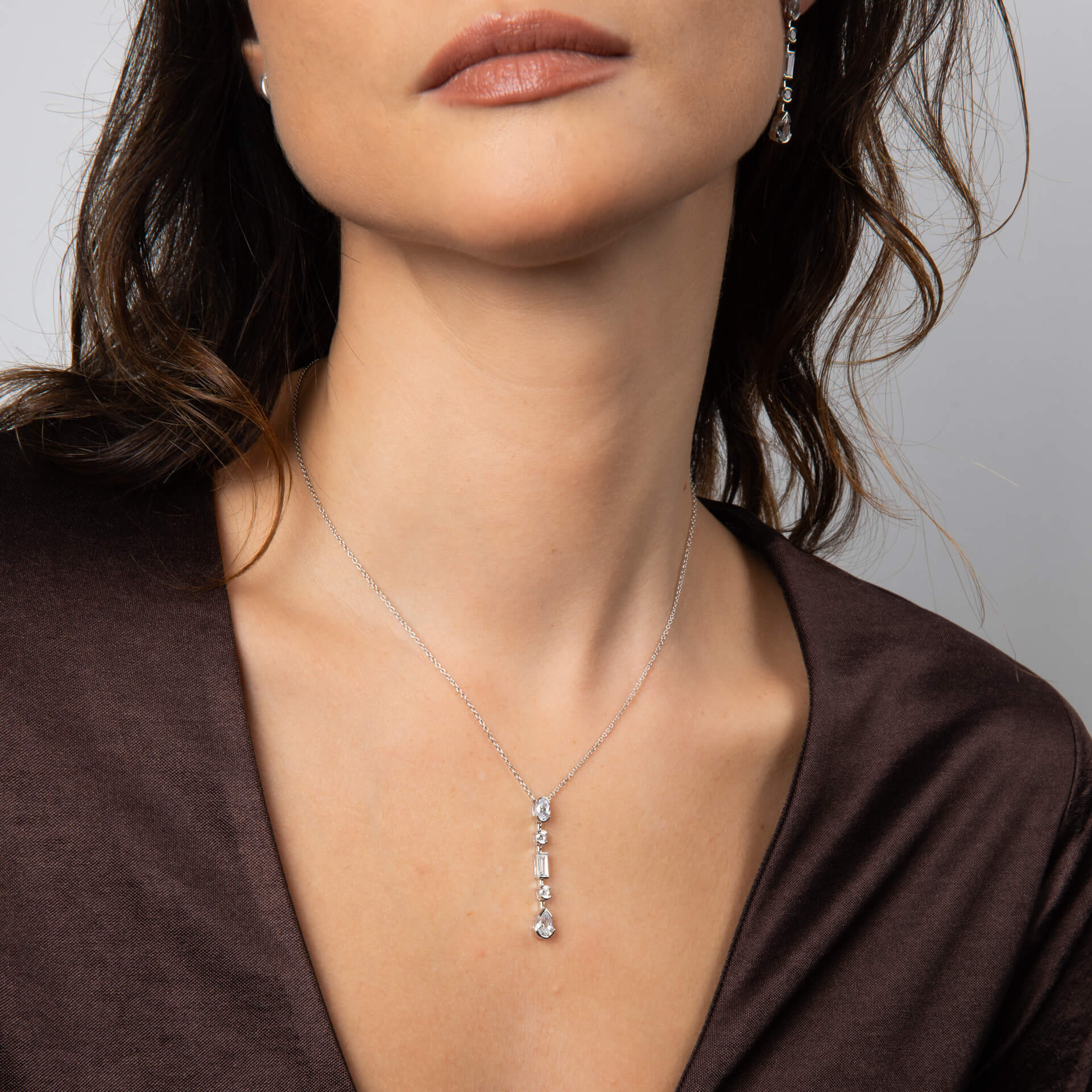 Elongated Half Bezel Pendant