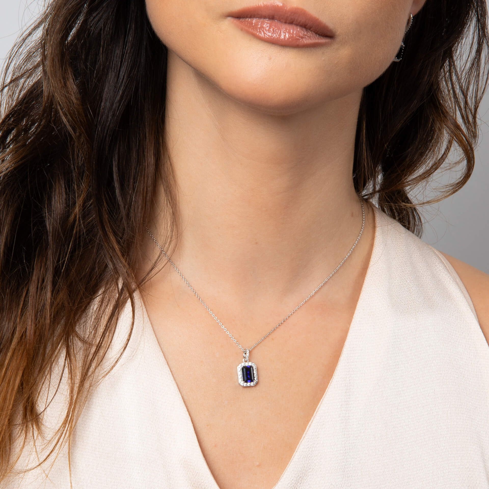 Geometric Halo Drop Pendant
