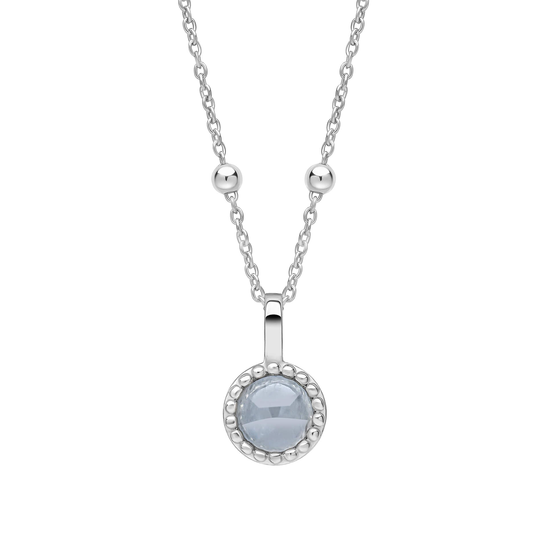 Milgrain Semi-Precious Cabochon Birthstone Pendant