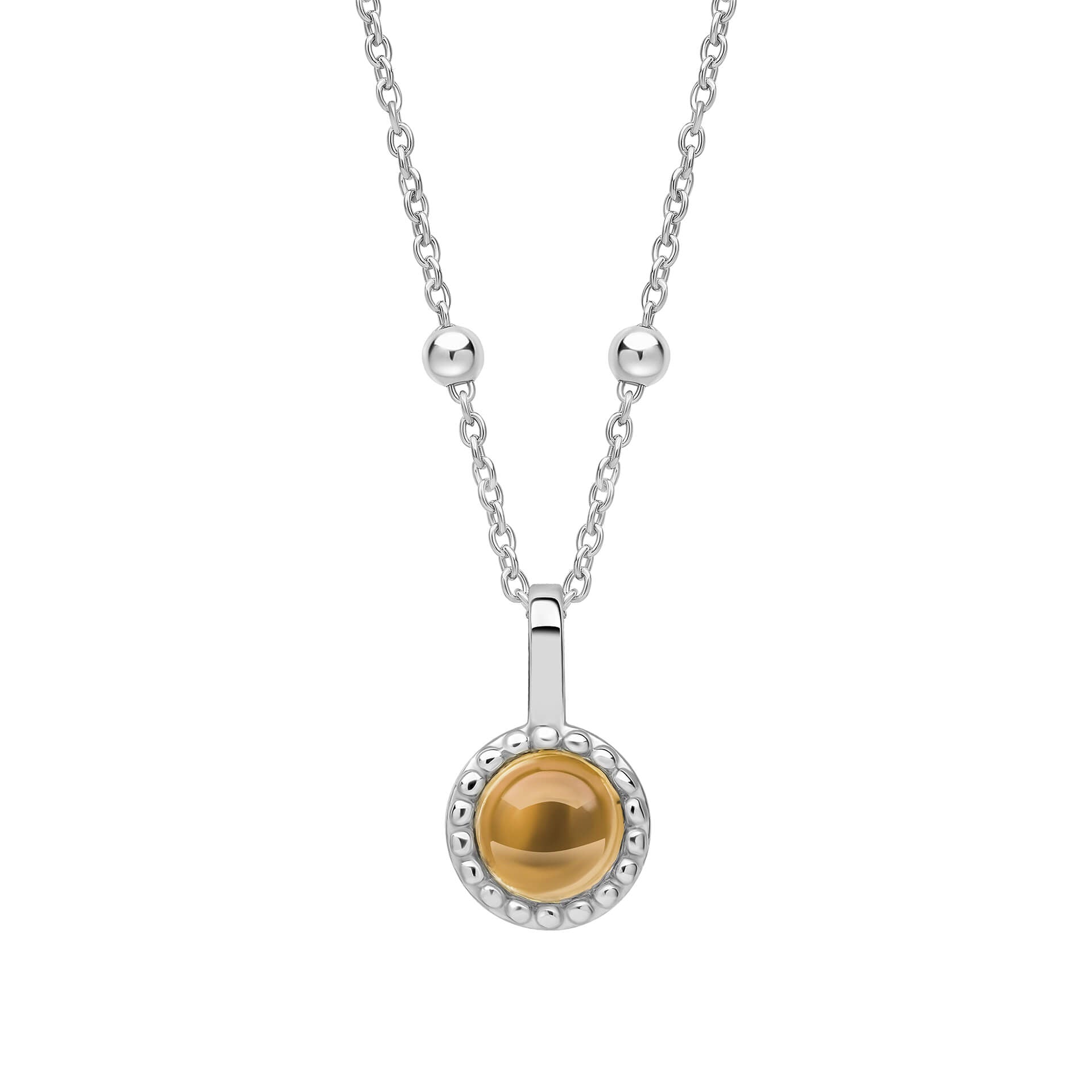 Milgrain Semi-Precious Cabochon Birthstone Pendant