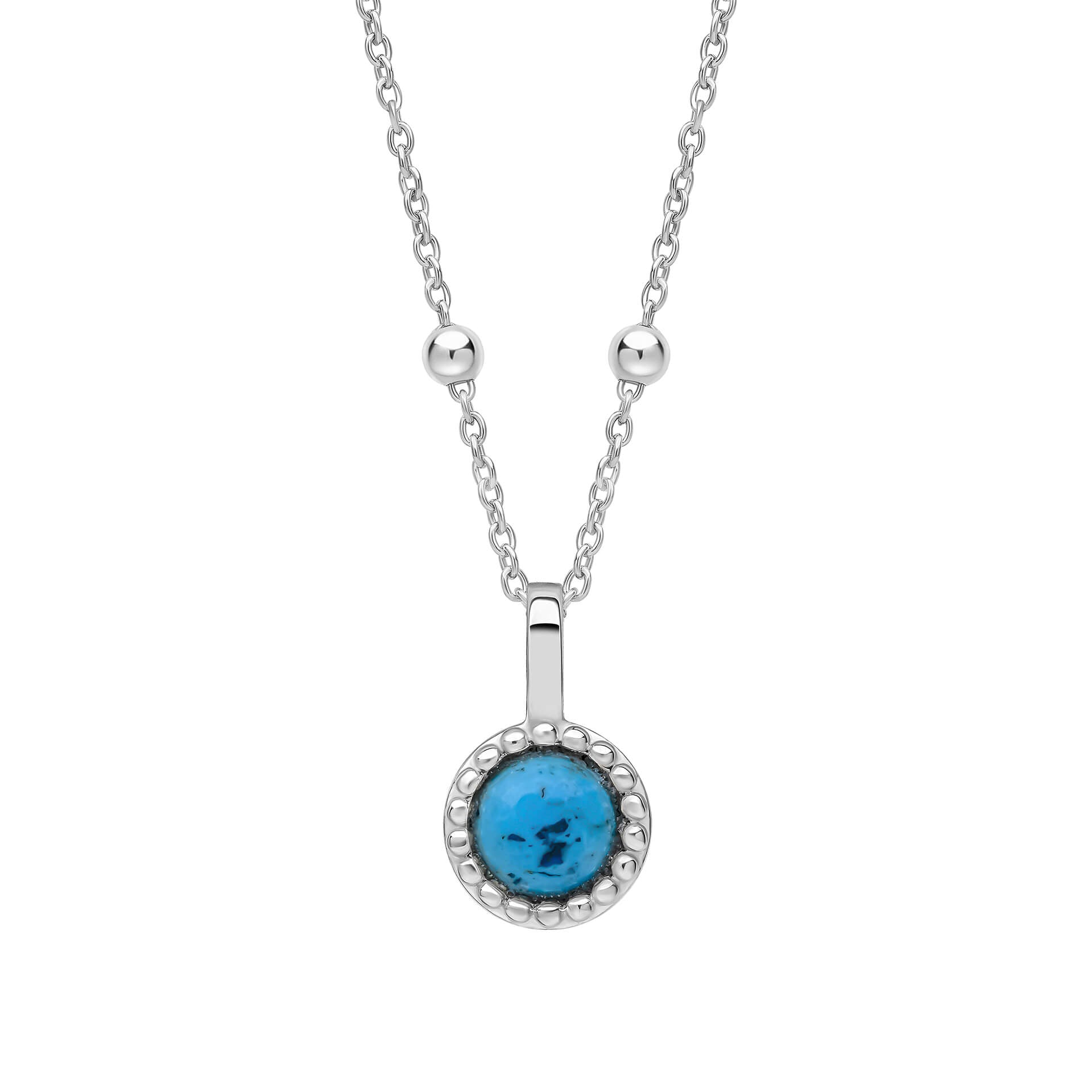 Milgrain Semi-Precious Cabochon Birthstone Pendant