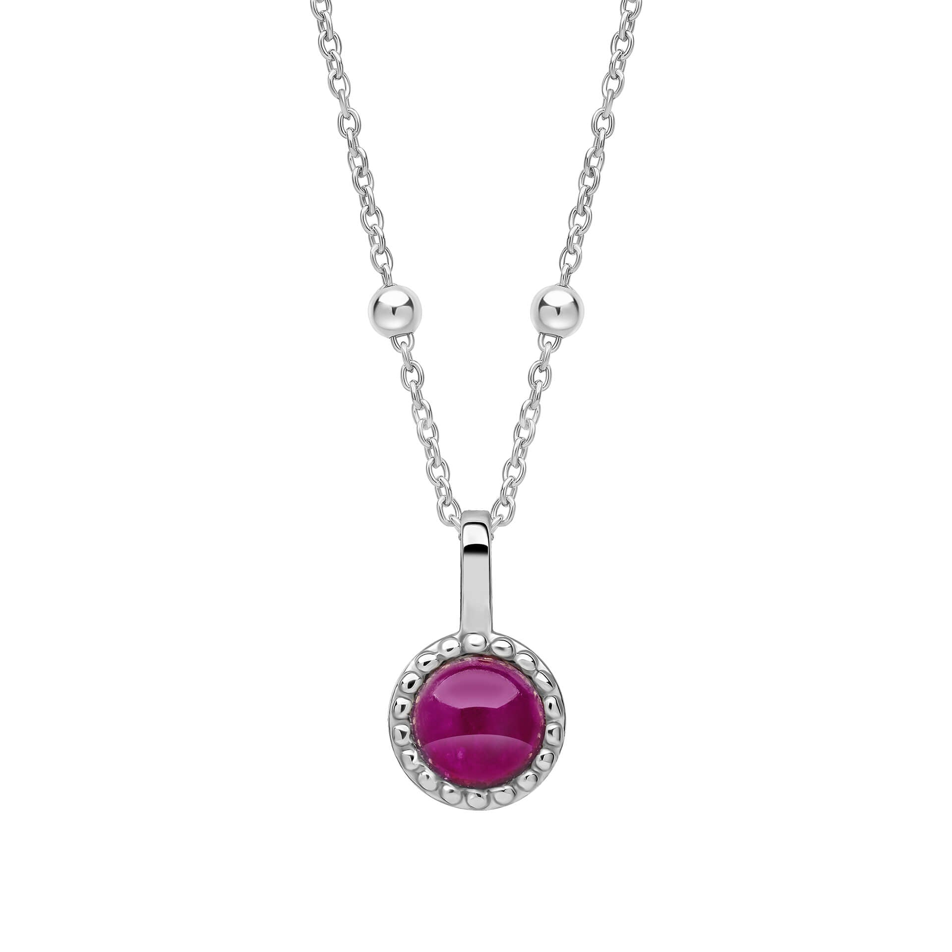 Milgrain Semi-Precious Cabochon Birthstone Pendant