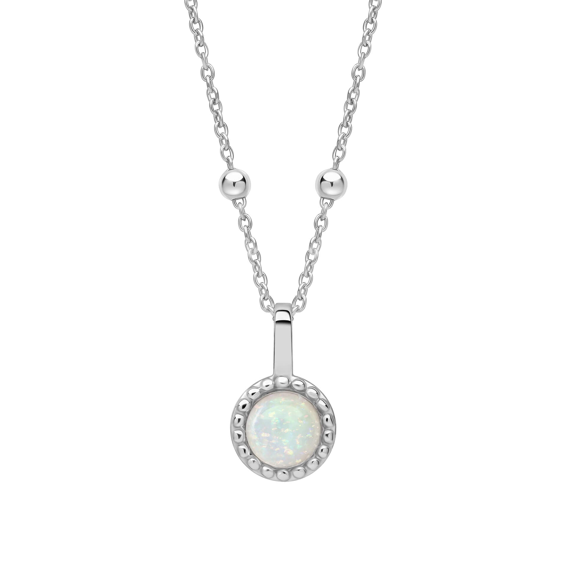 Milgrain Semi-Precious Cabochon Birthstone Pendant