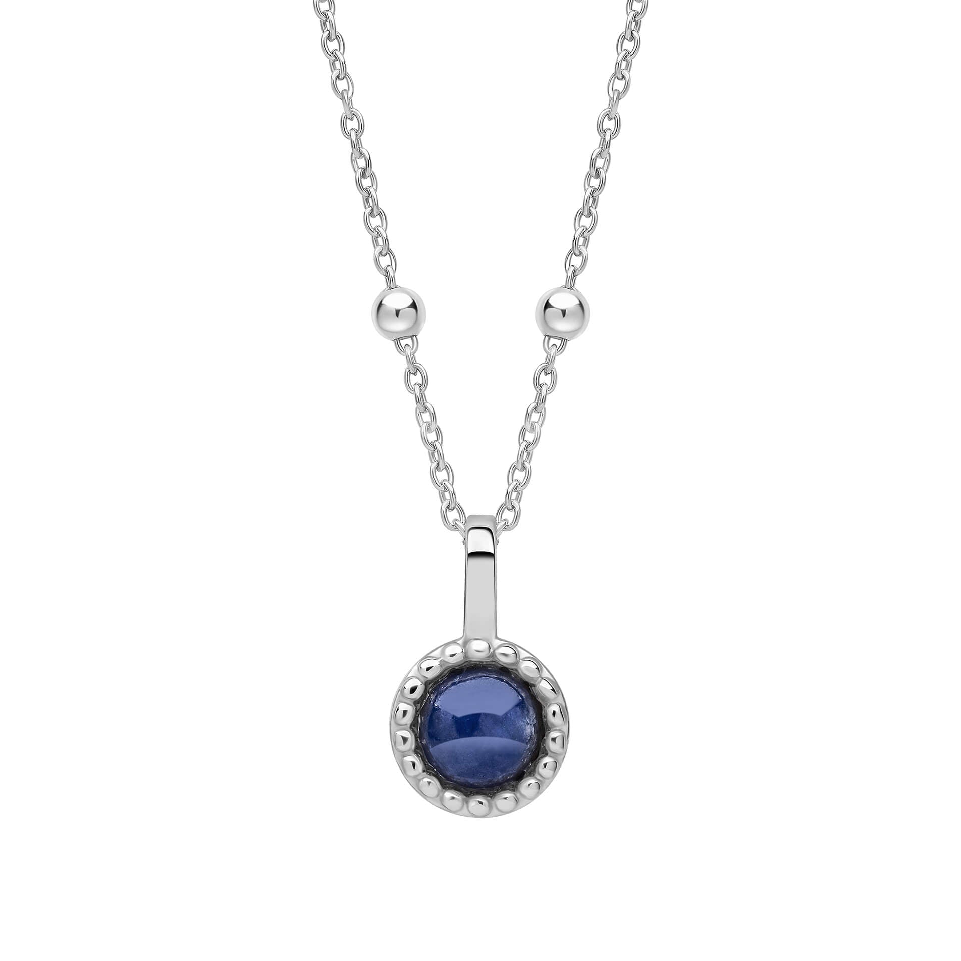 Milgrain Semi-Precious Cabochon Birthstone Pendant