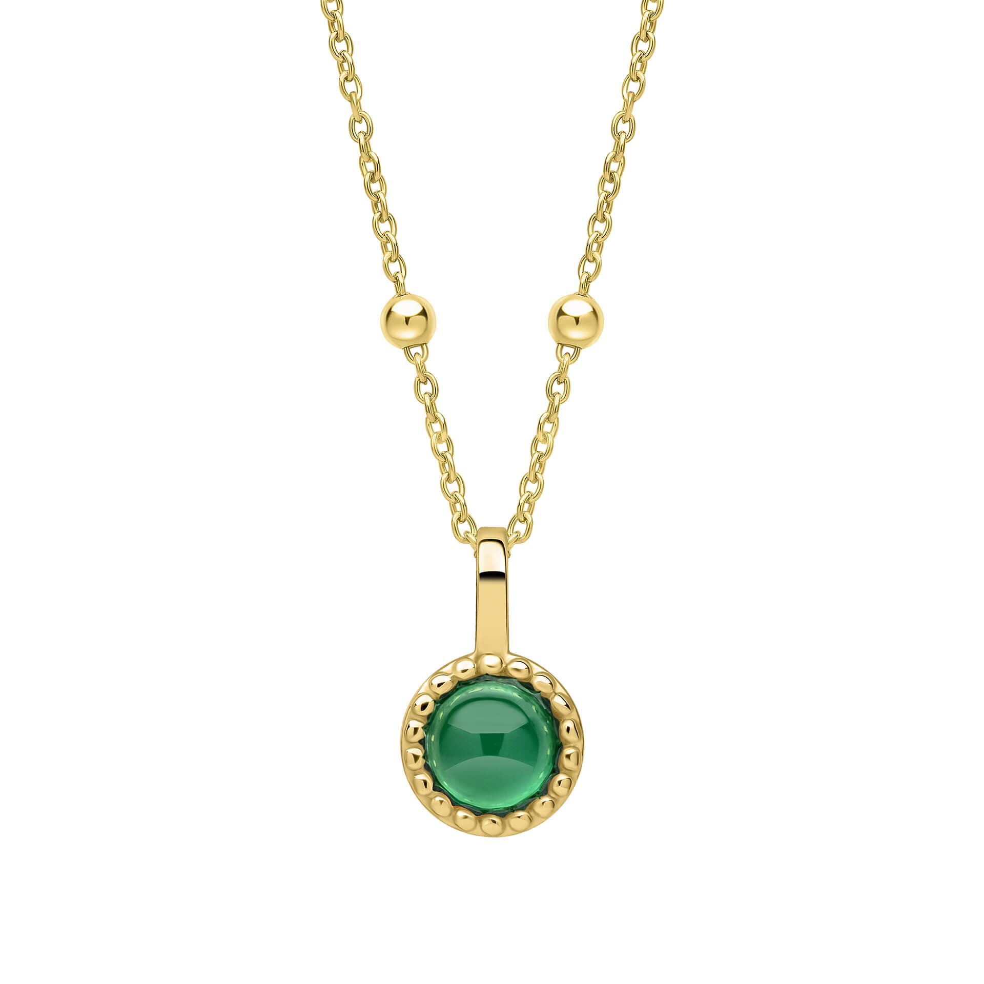 Milgrain Semi-Precious Cabochon Birthstone Pendant