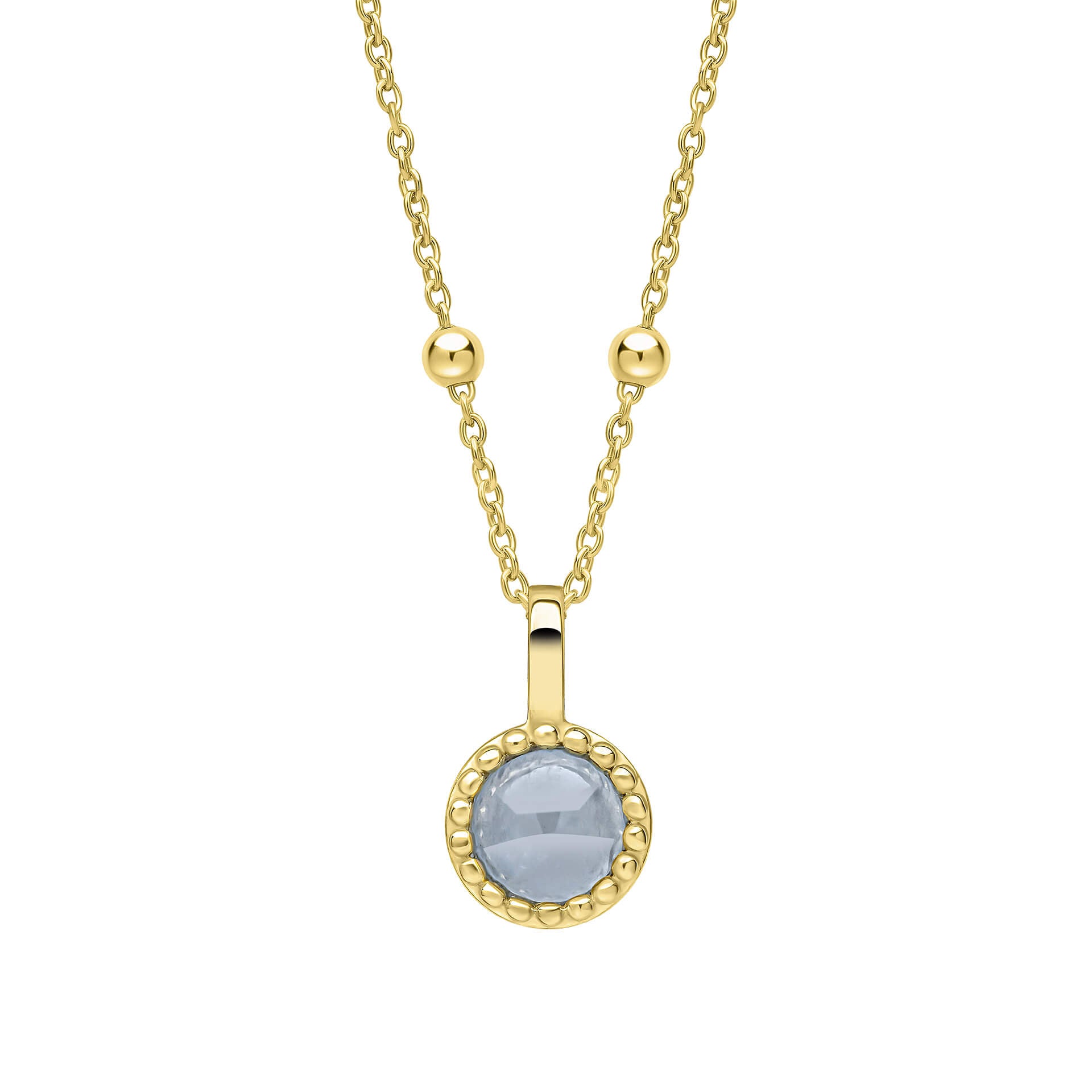 Milgrain Semi-Precious Cabochon Birthstone Pendant