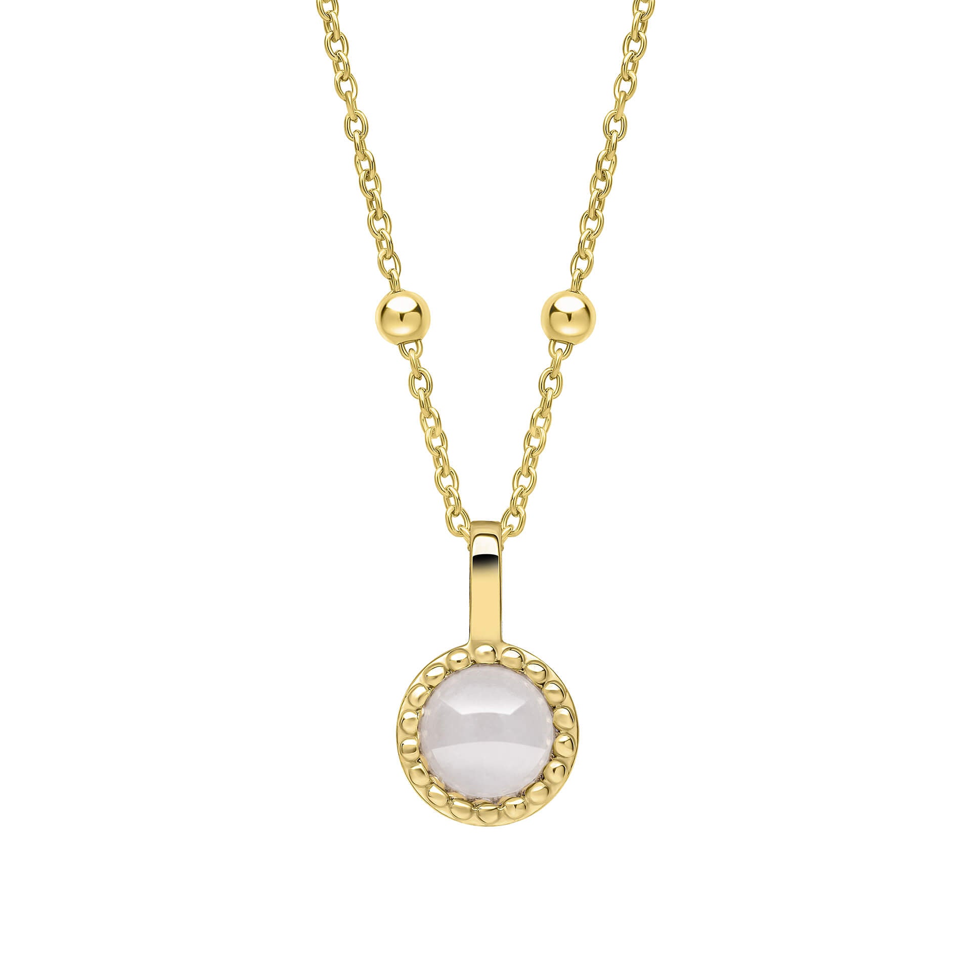 Milgrain Semi-Precious Cabochon Birthstone Pendant