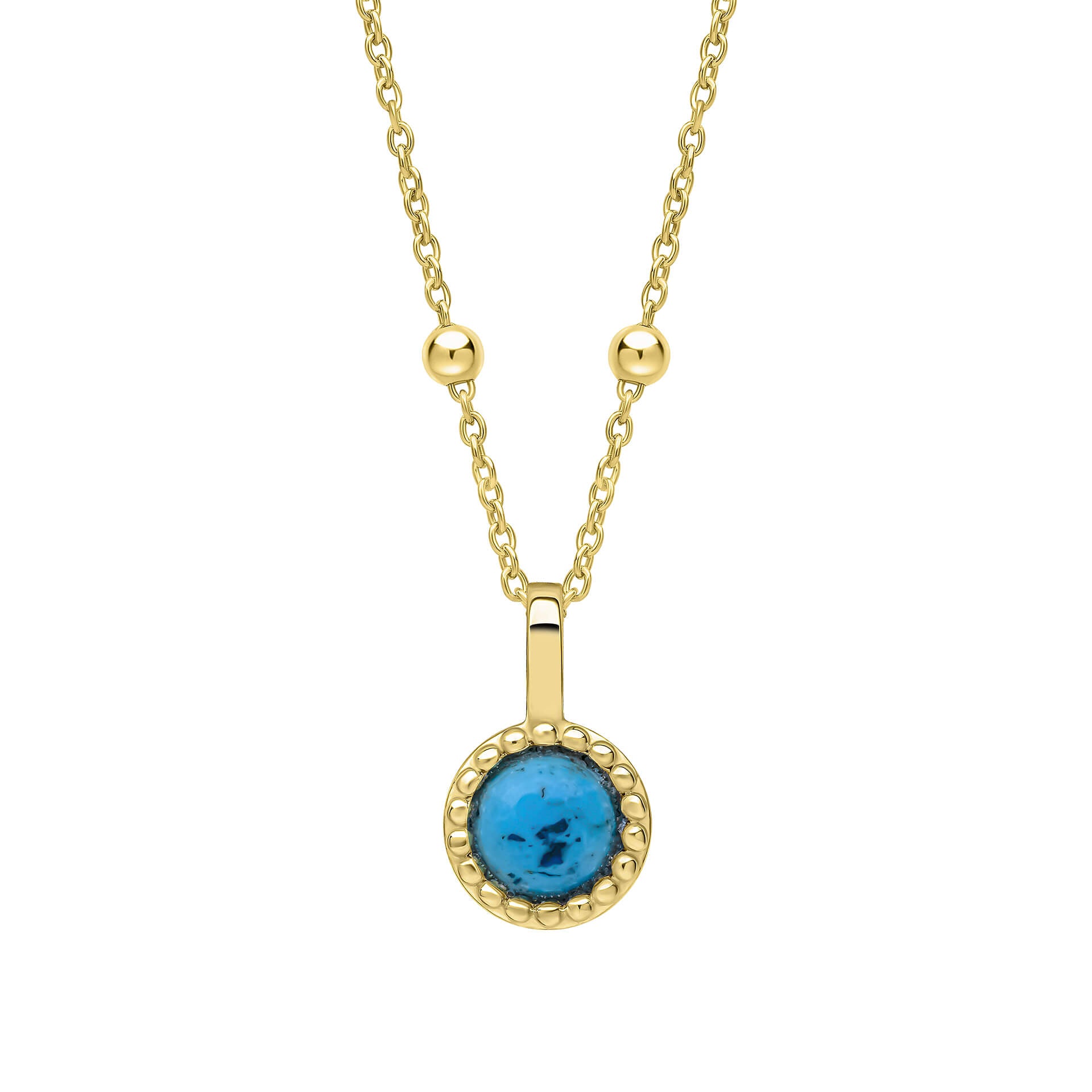 Milgrain Semi-Precious Cabochon Birthstone Pendant