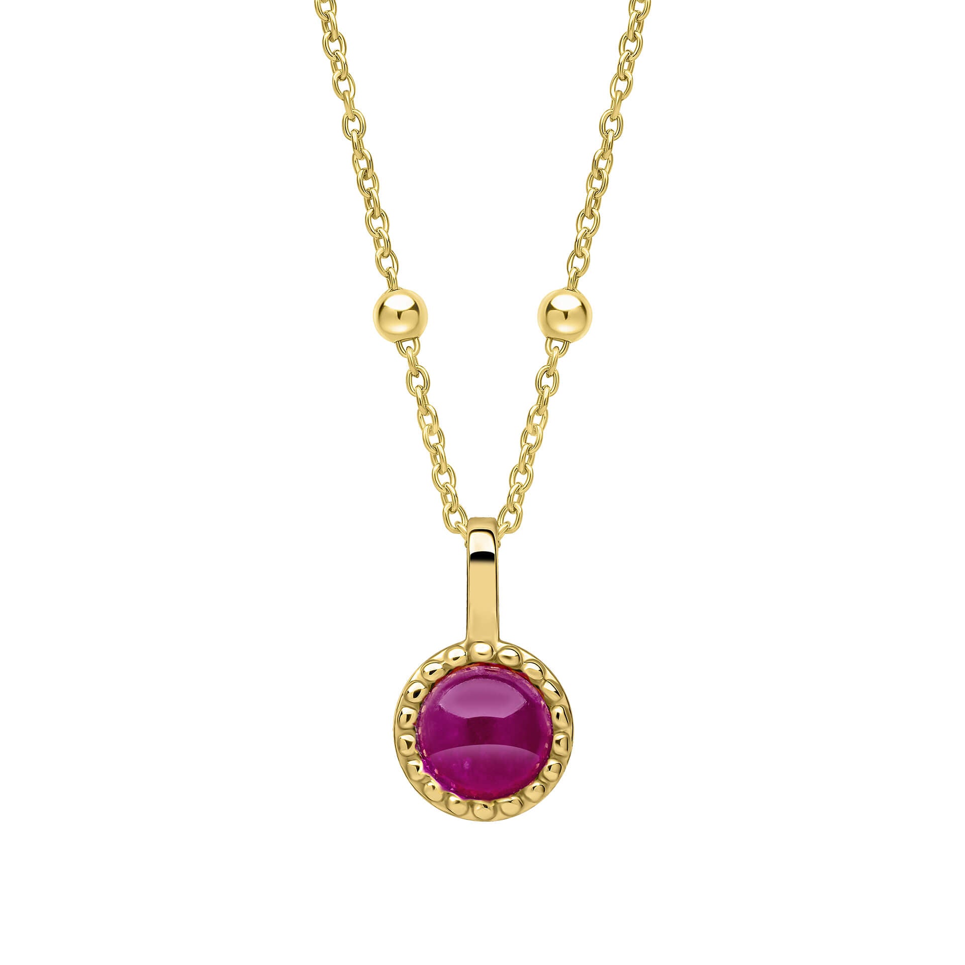 Milgrain Semi-Precious Cabochon Birthstone Pendant