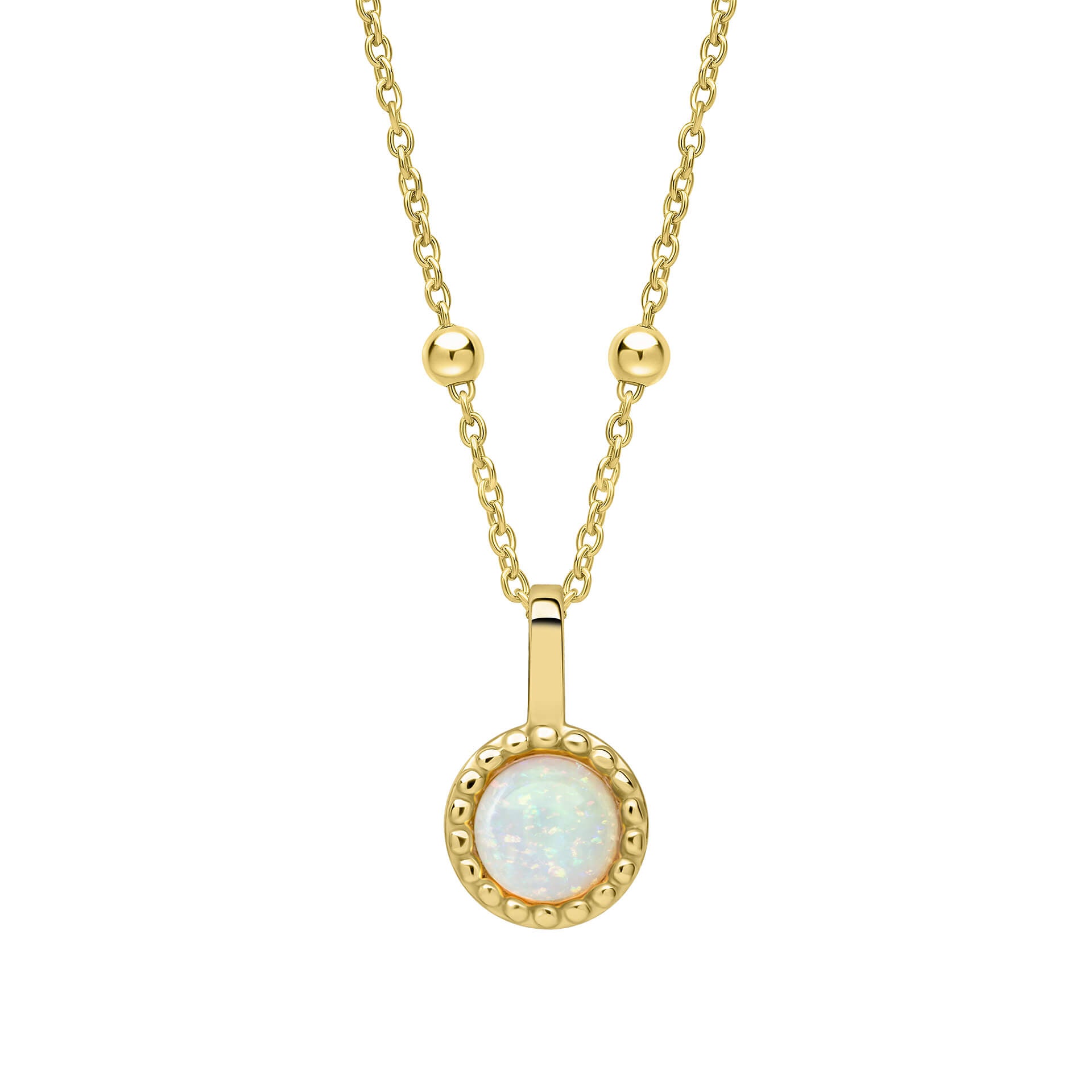 Milgrain Semi-Precious Cabochon Birthstone Pendant