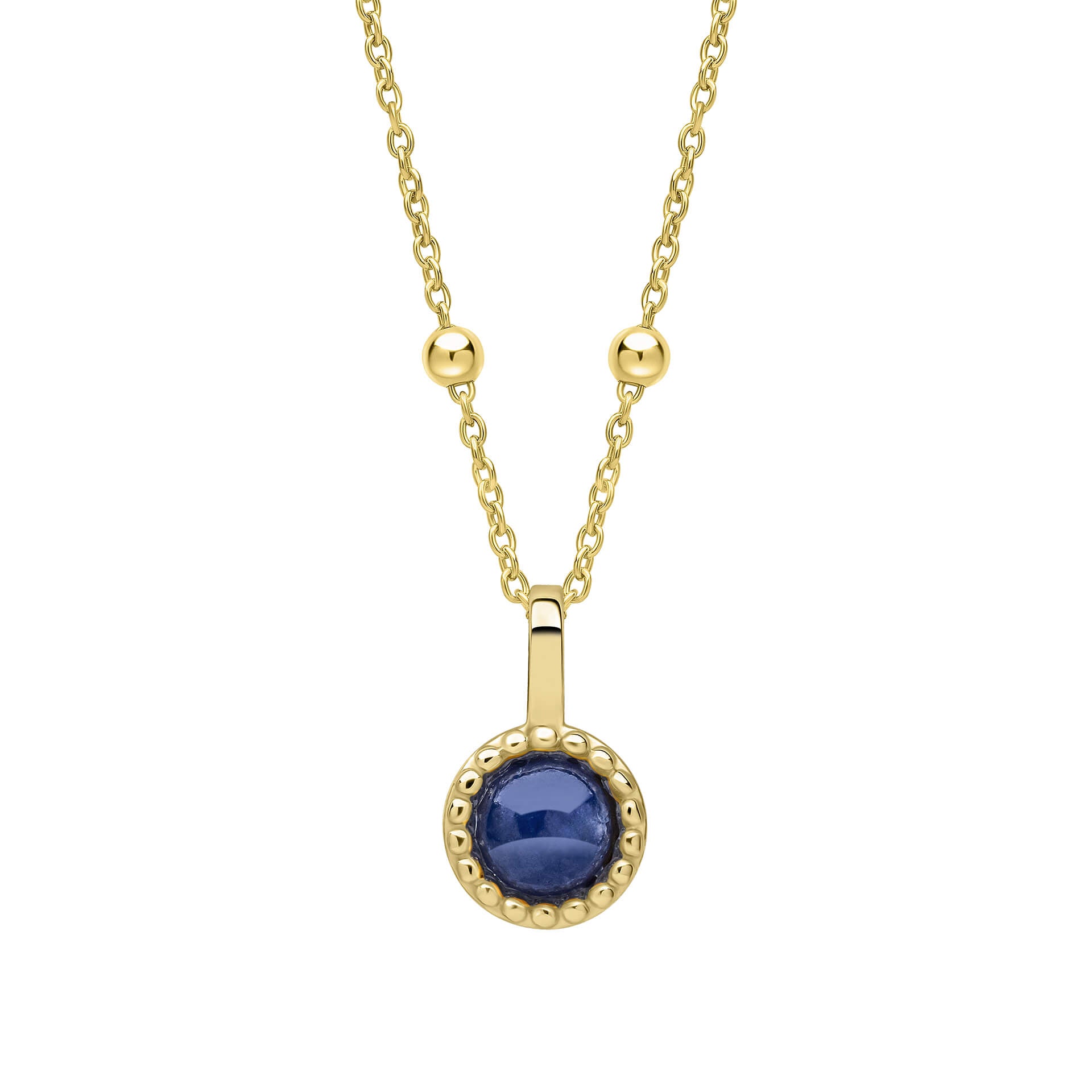 Milgrain Semi-Precious Cabochon Birthstone Pendant
