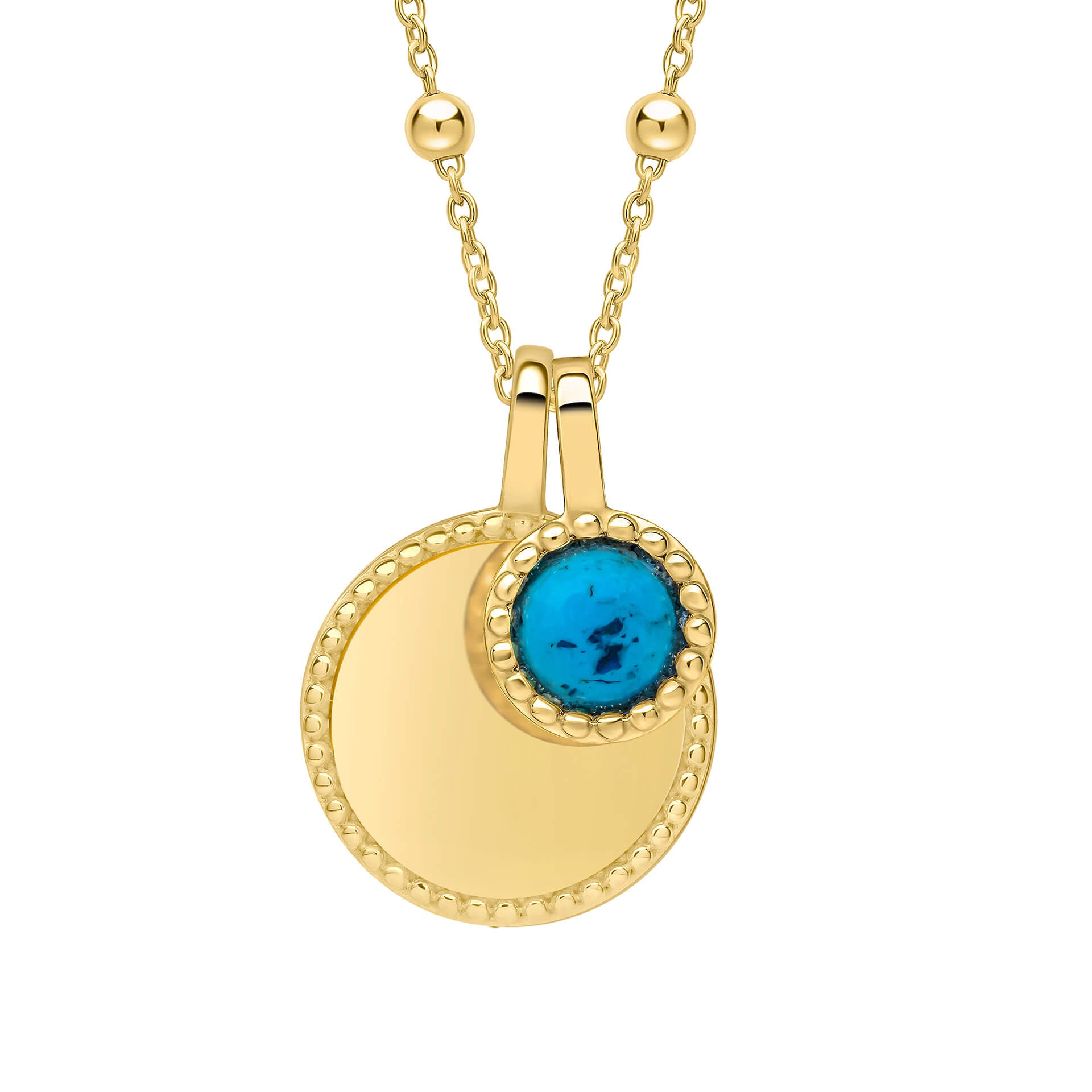 Milgrain Semi-Precious Cabochon Birthstone Necklace