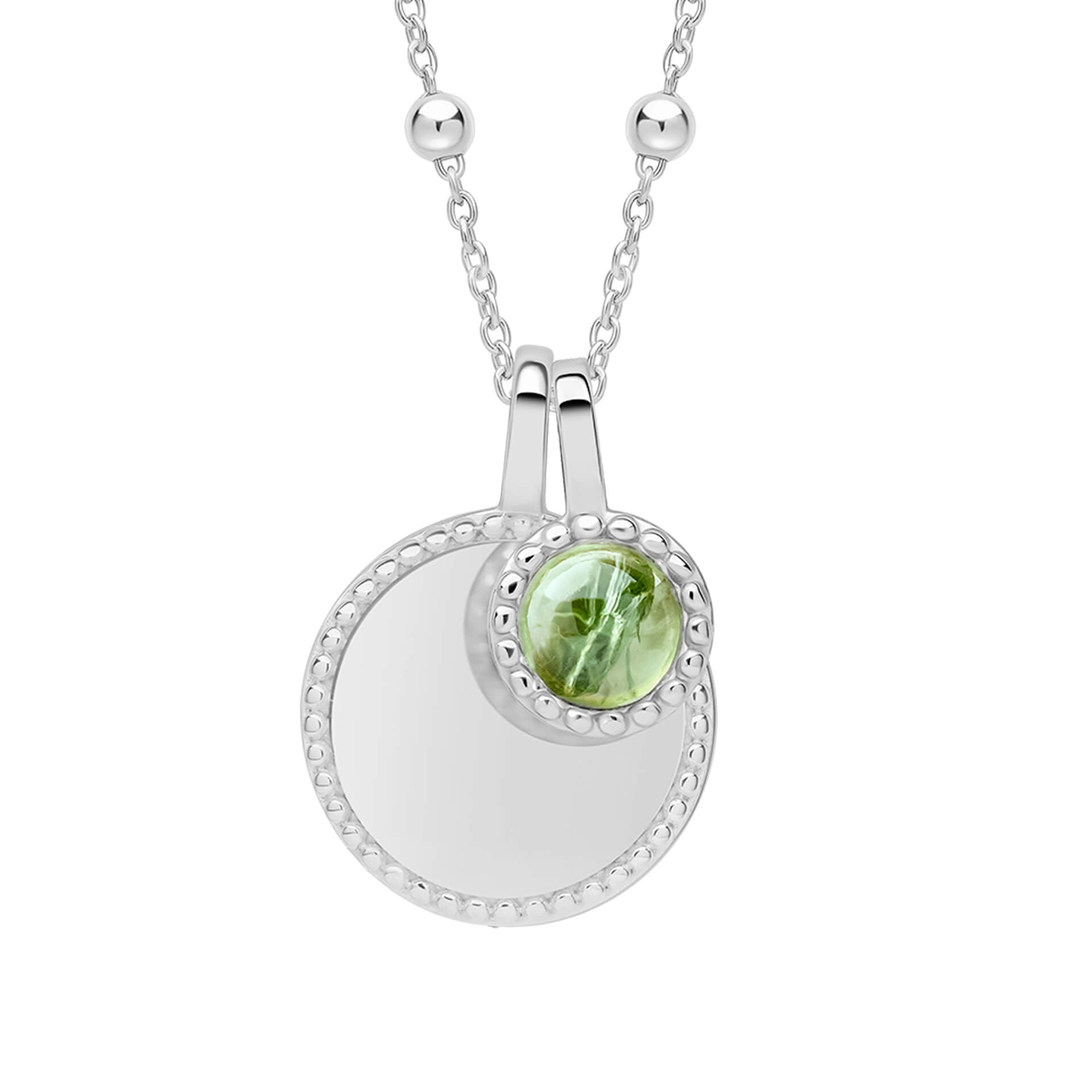 Milgrain Semi-Precious Cabochon Birthstone Necklace