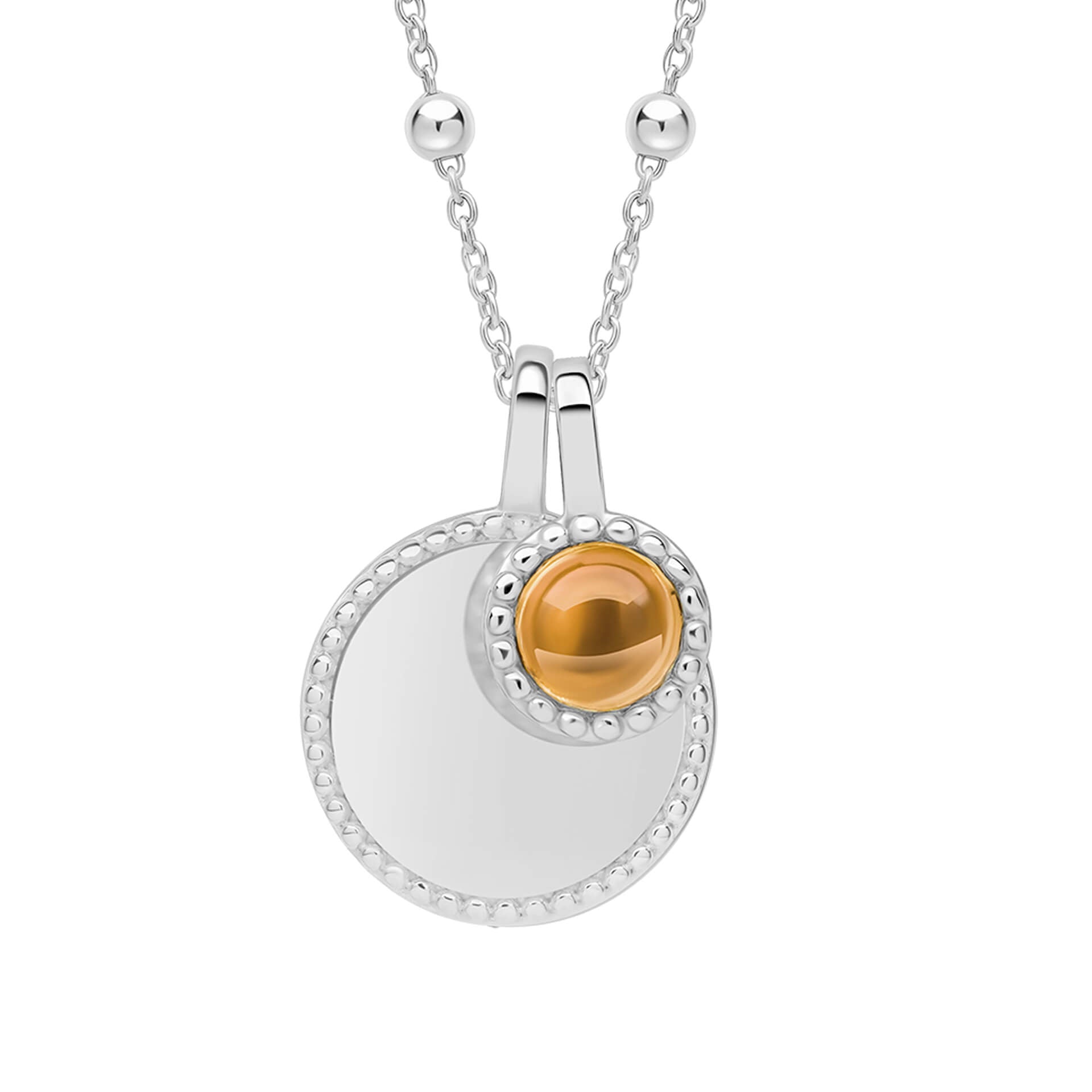 Milgrain Semi-Precious Cabochon Birthstone Necklace