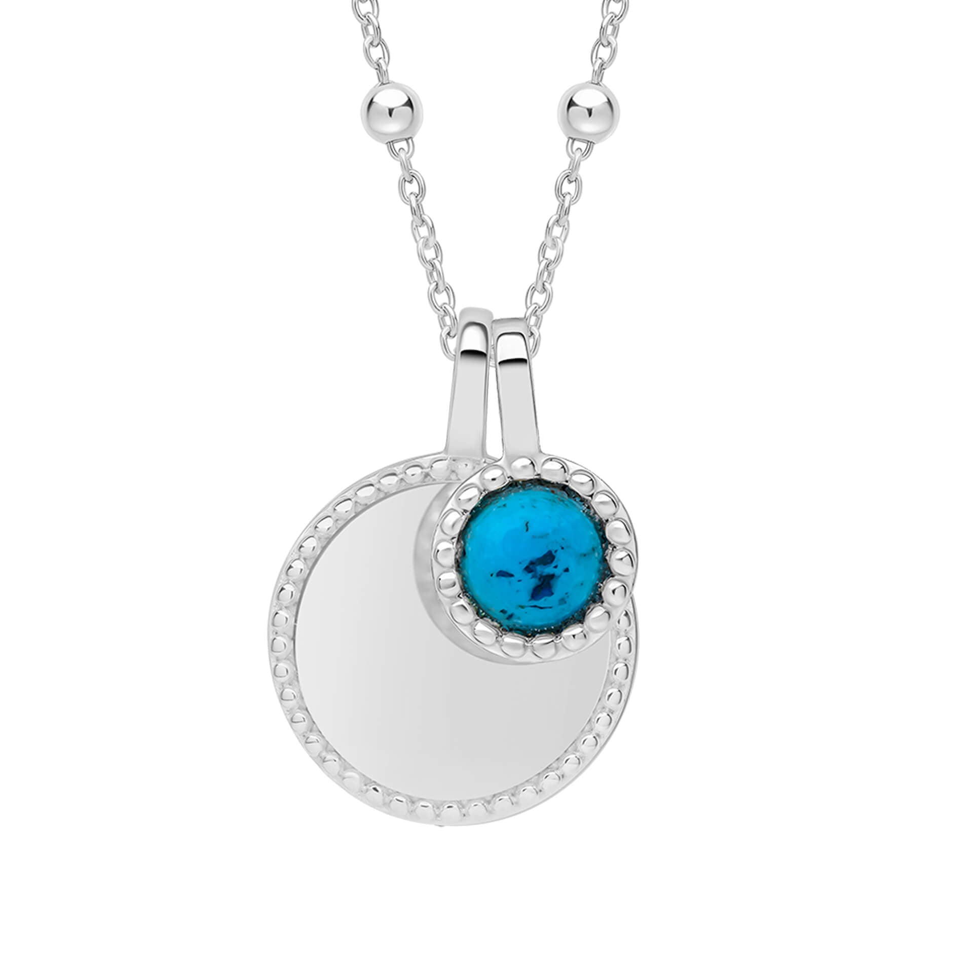 Milgrain Semi-Precious Cabochon Birthstone Necklace