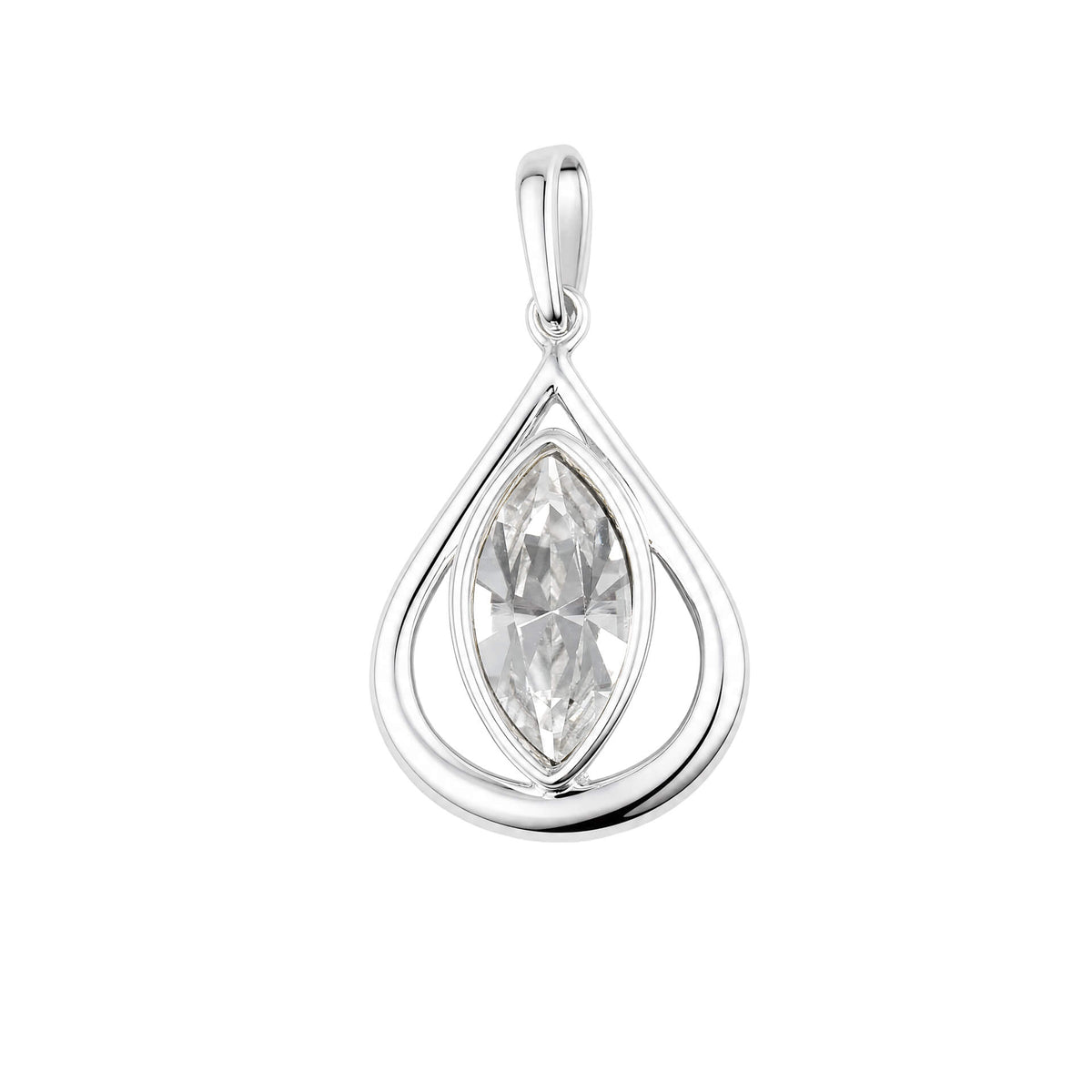 Open Teardrop Crystal Pendant