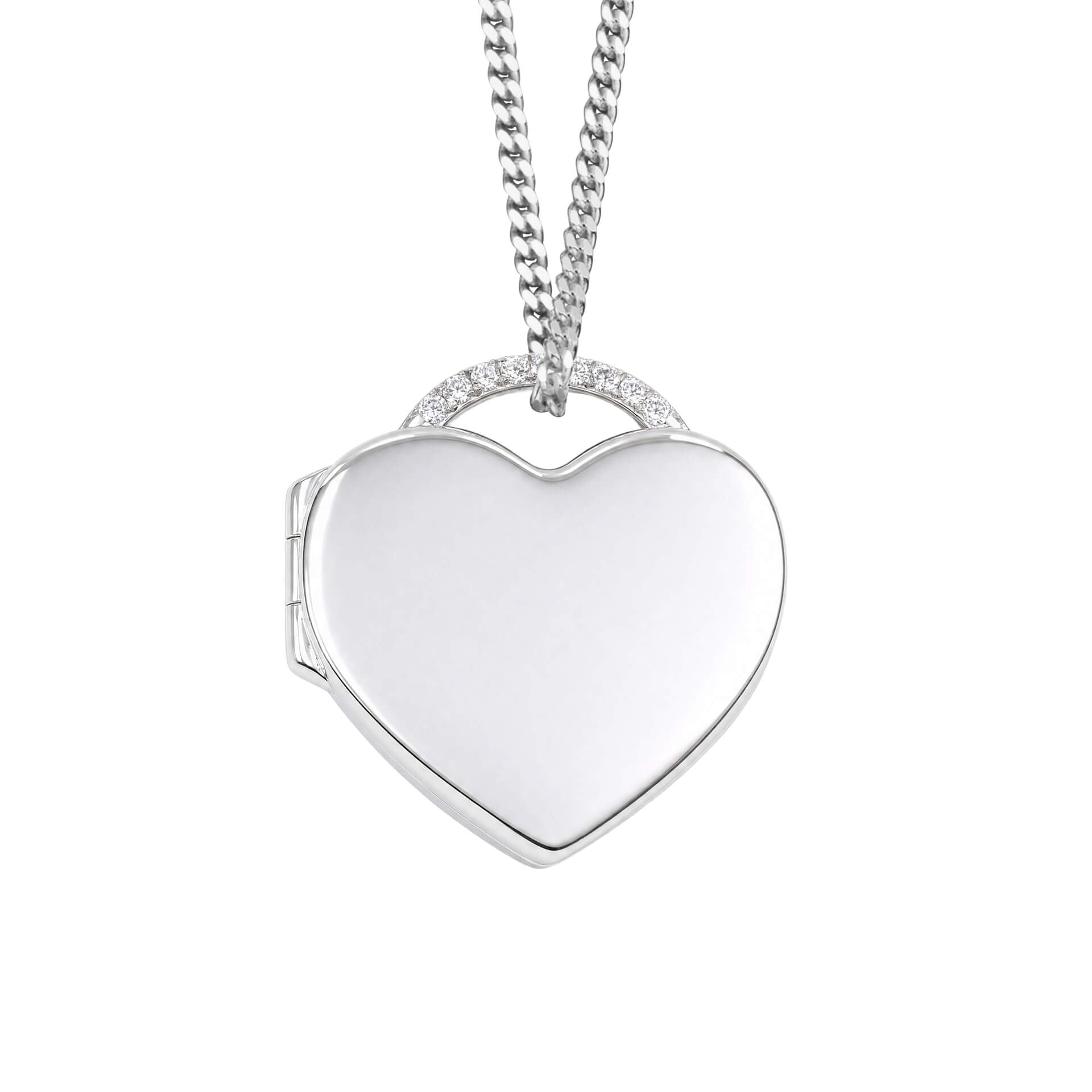 Cubic Zirconia Detail Heart Locket