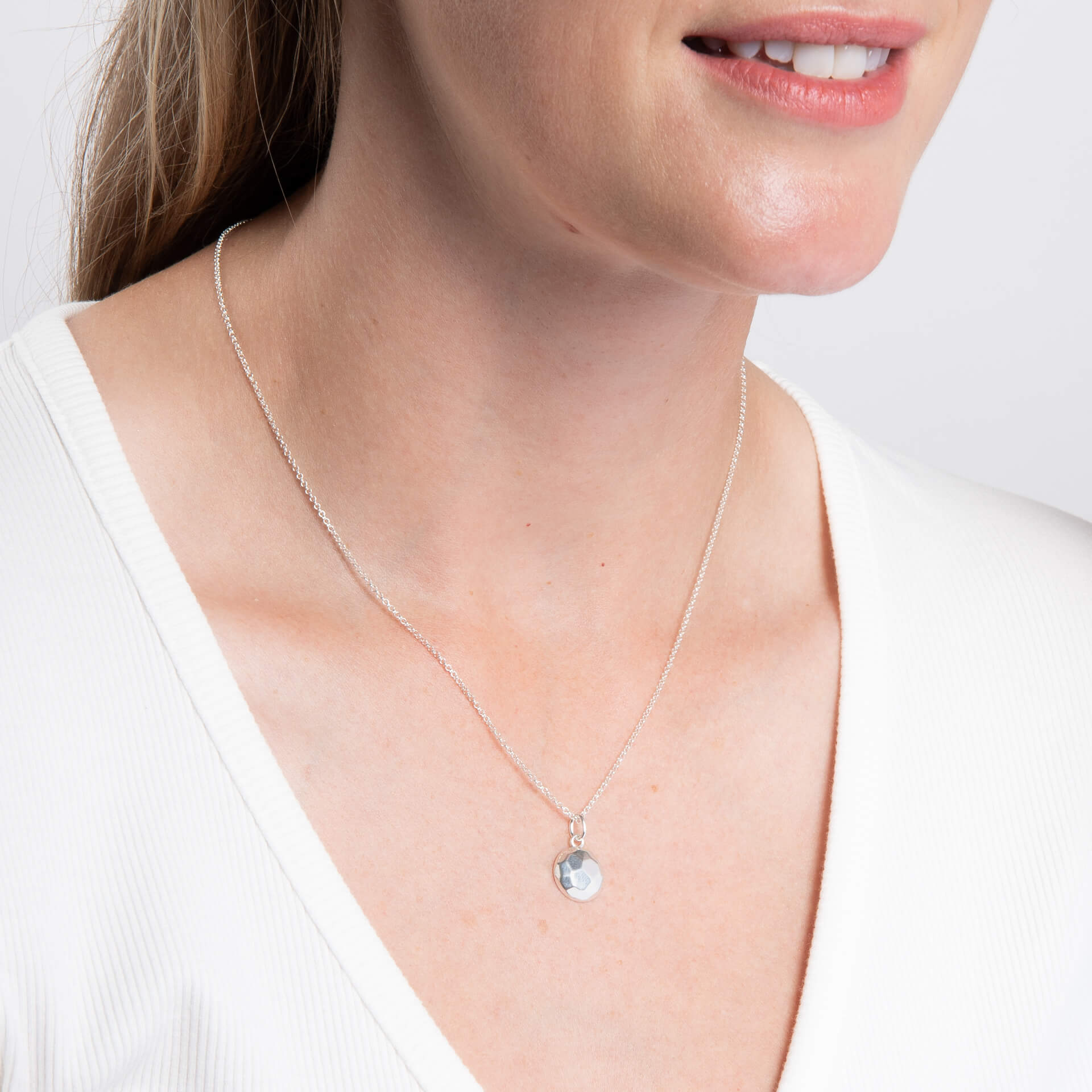Round Hammered Texture Pendant