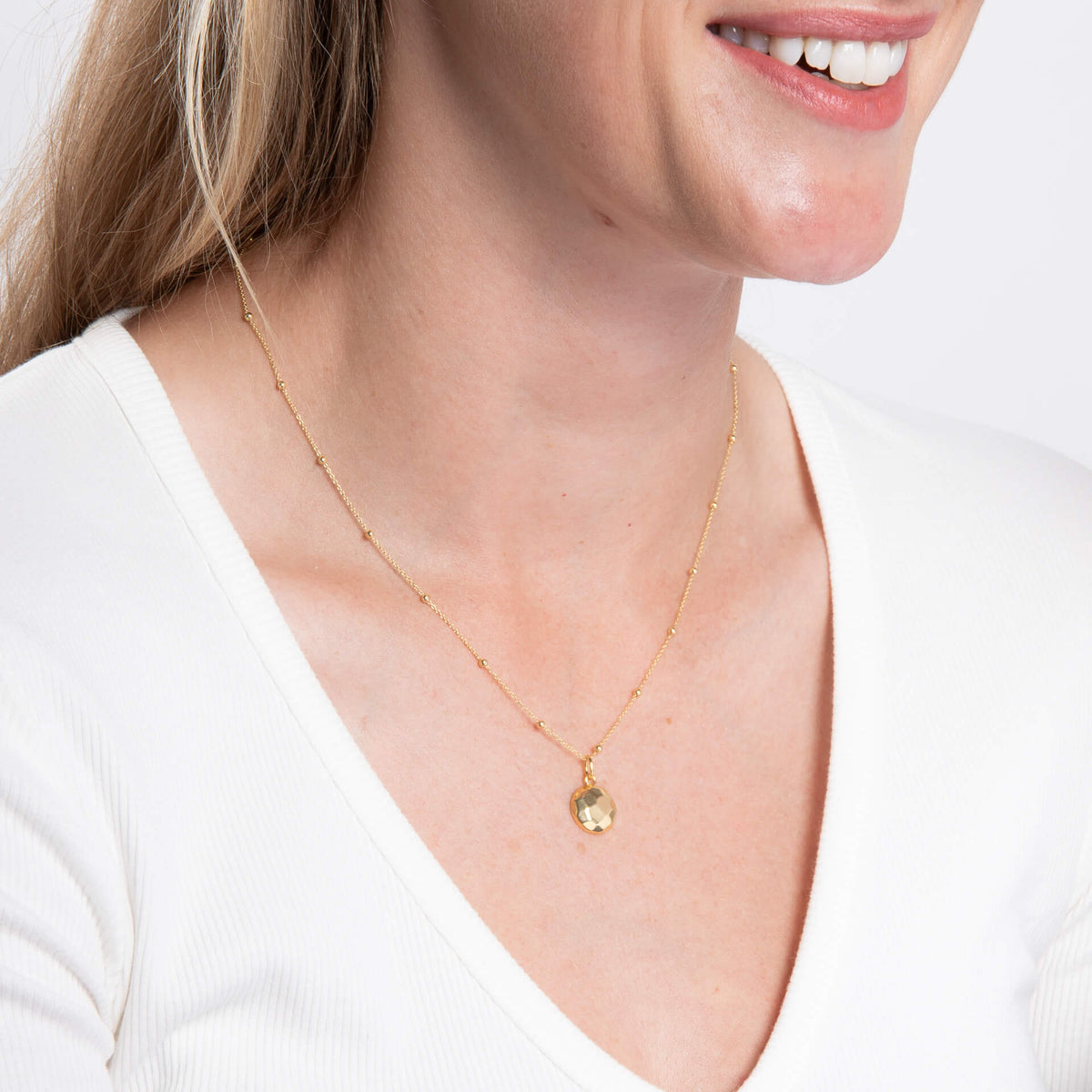 Round Hammered Texture Pendant