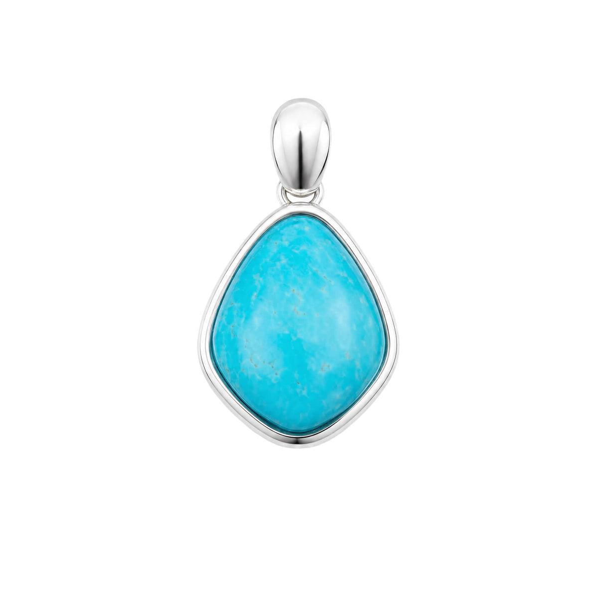 Bezel Set Blue Magnesite Drop Pendant