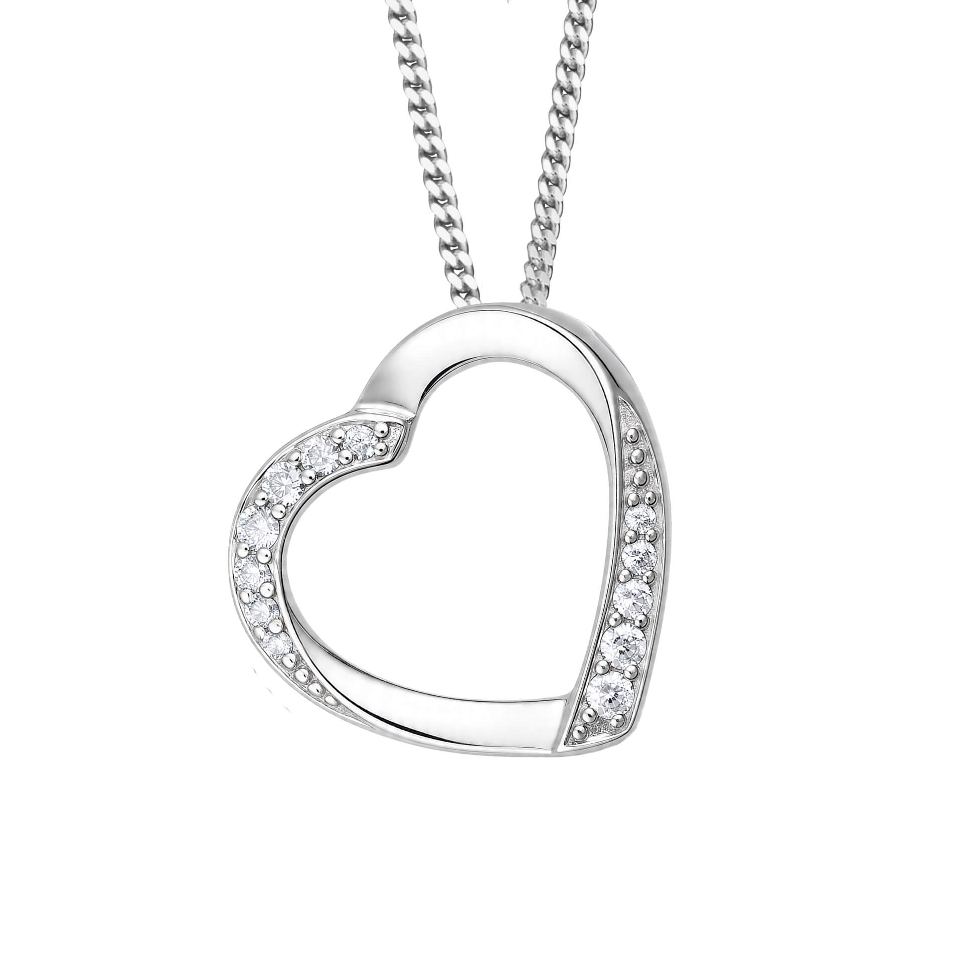 Ribbon Open Heart Pendant