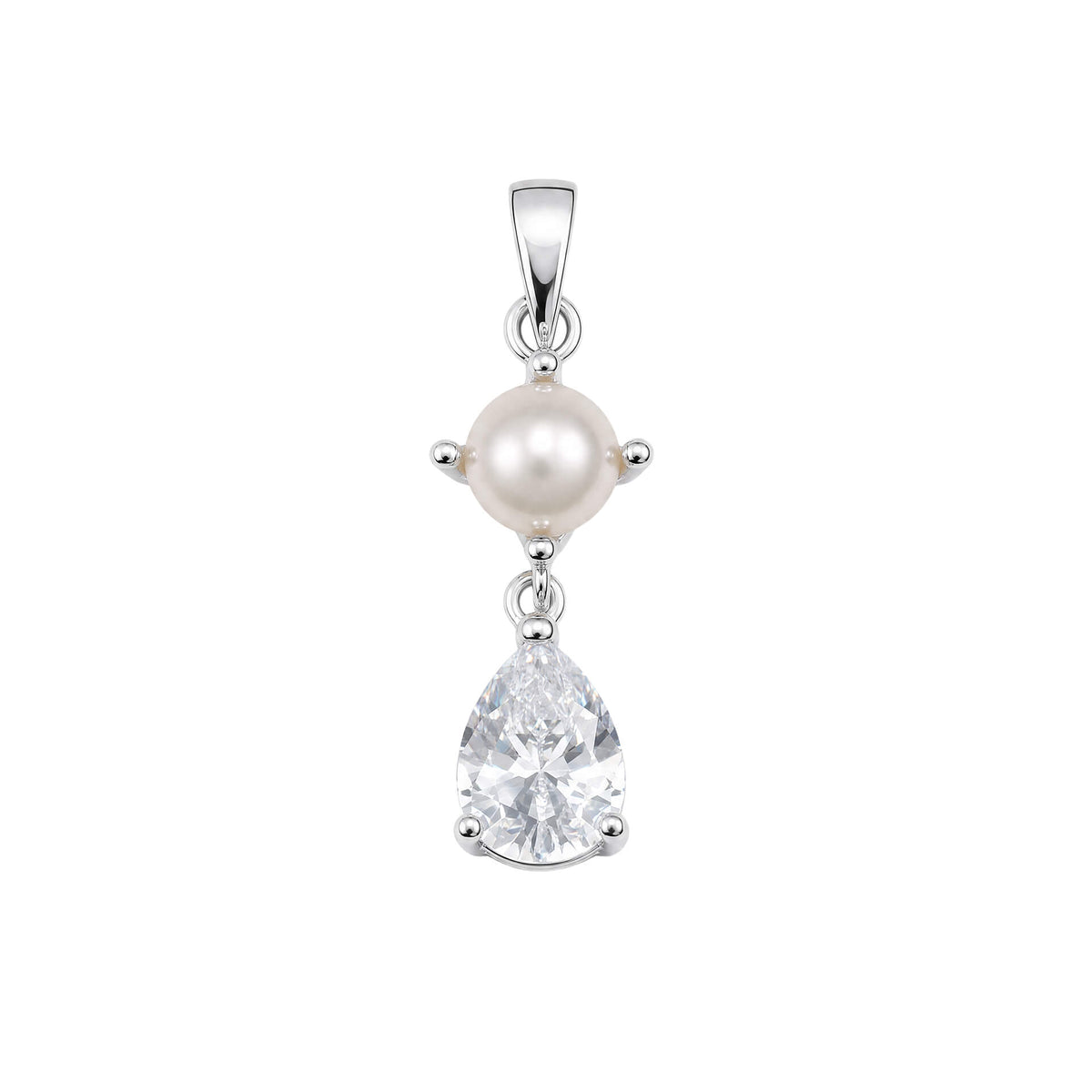 Pearl and Cubic Zirconia Drop Pendant
