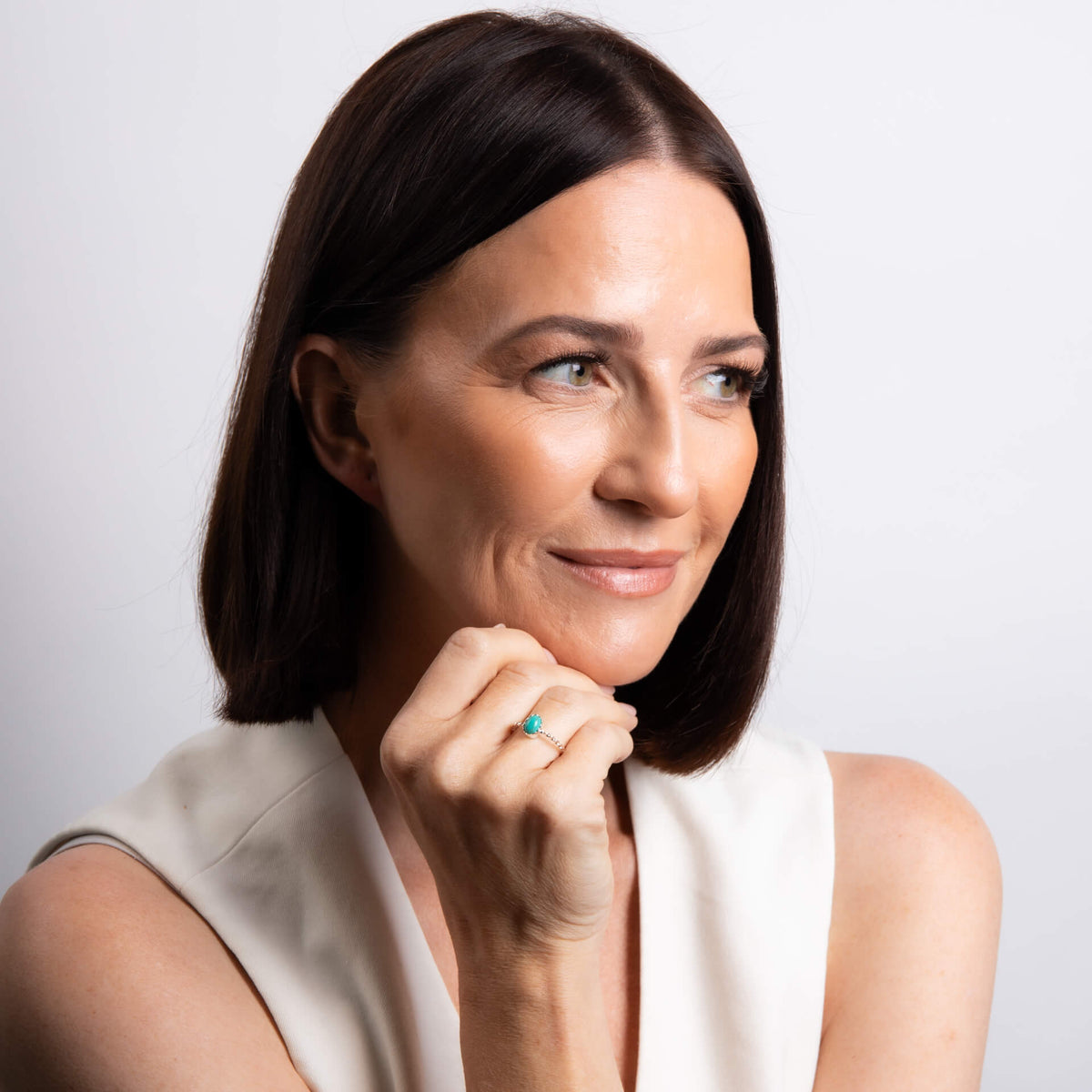 Twisted Imitation Turquoise Ring